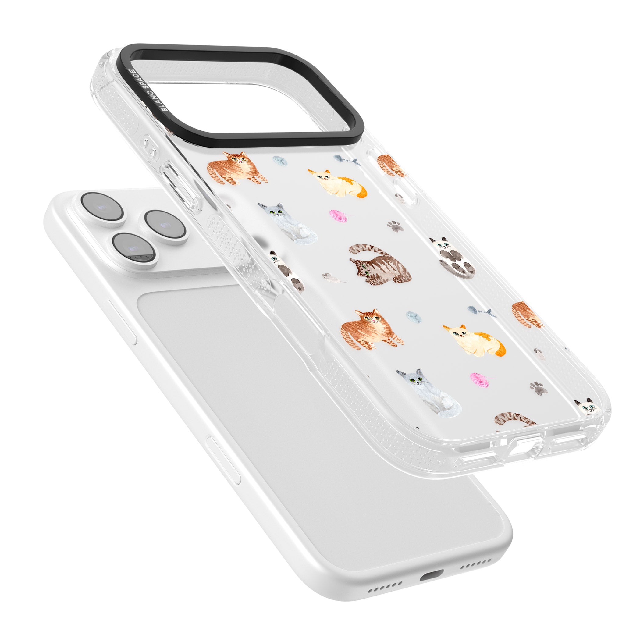 Playful Cats iPhone 17 Pro Impact Air Clear Phone Case Colours