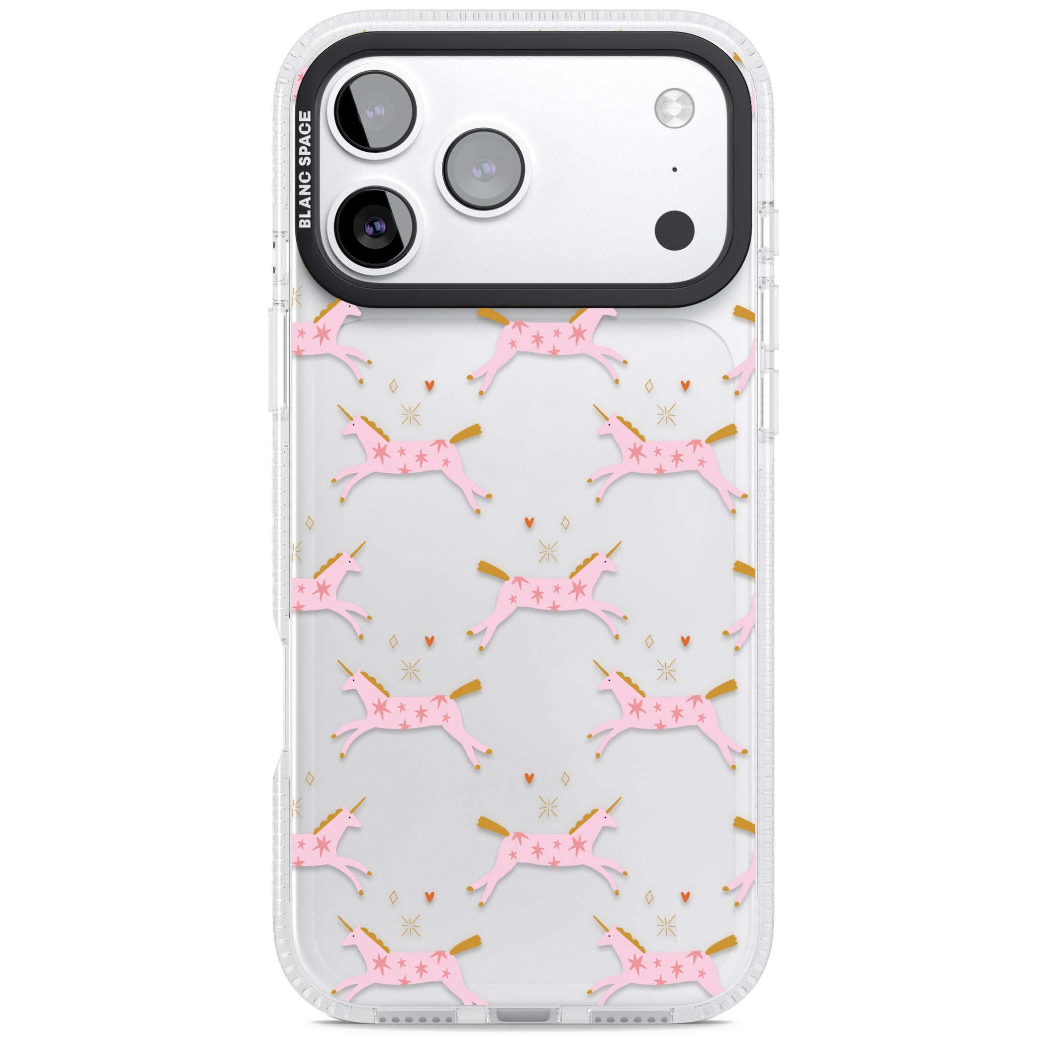 Pink Unicorn iPhone 17 Pro Impact Air Clear Phone Case