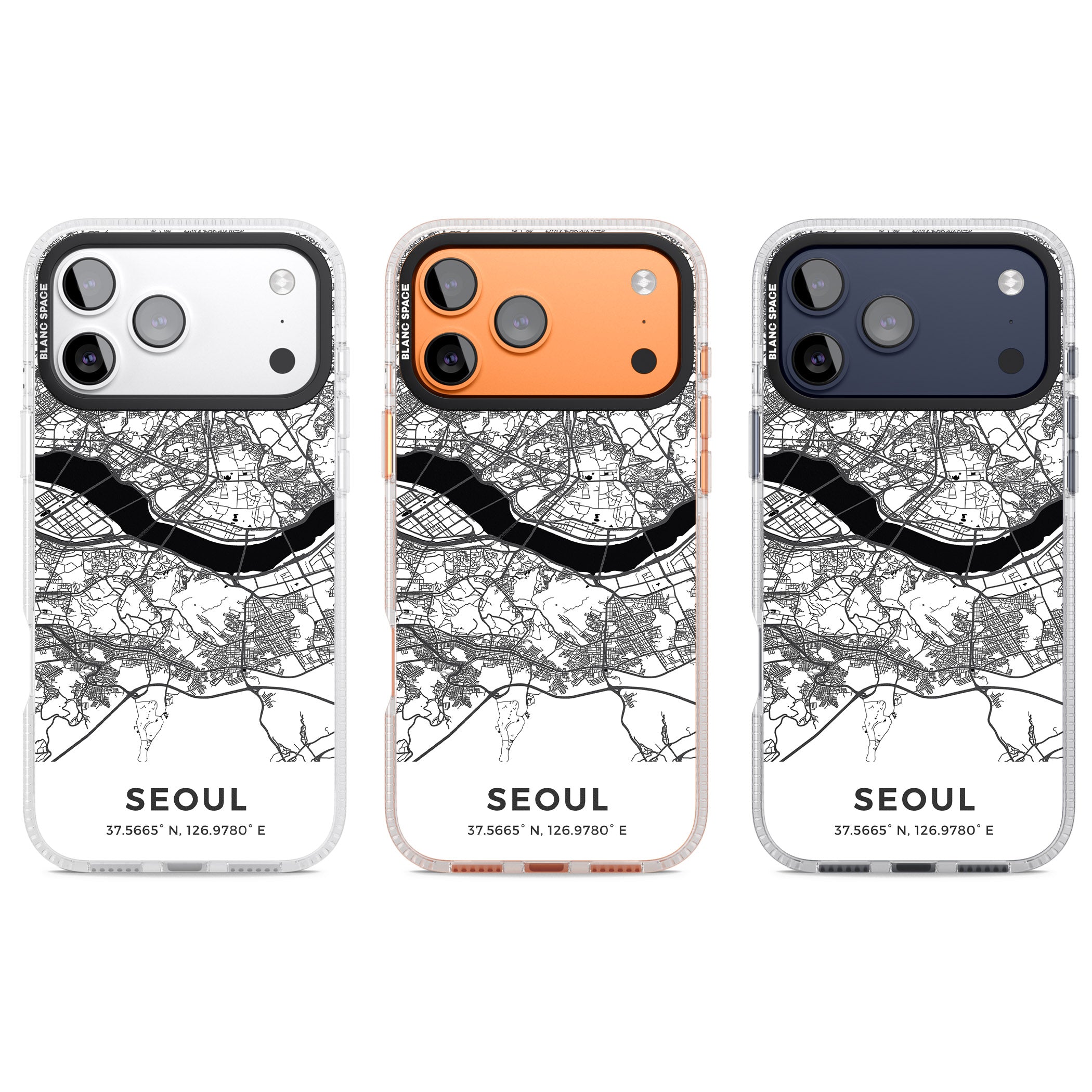 Seoul City Map iPhone 17 Pro Impact Air Clear Phone Case APT Impact Protection