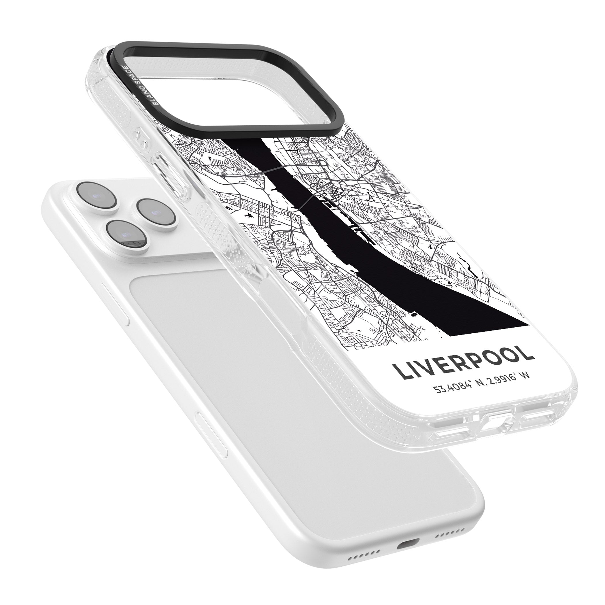 Liverpool Map iPhone 17 Pro Impact Air Clear Phone Case Colours