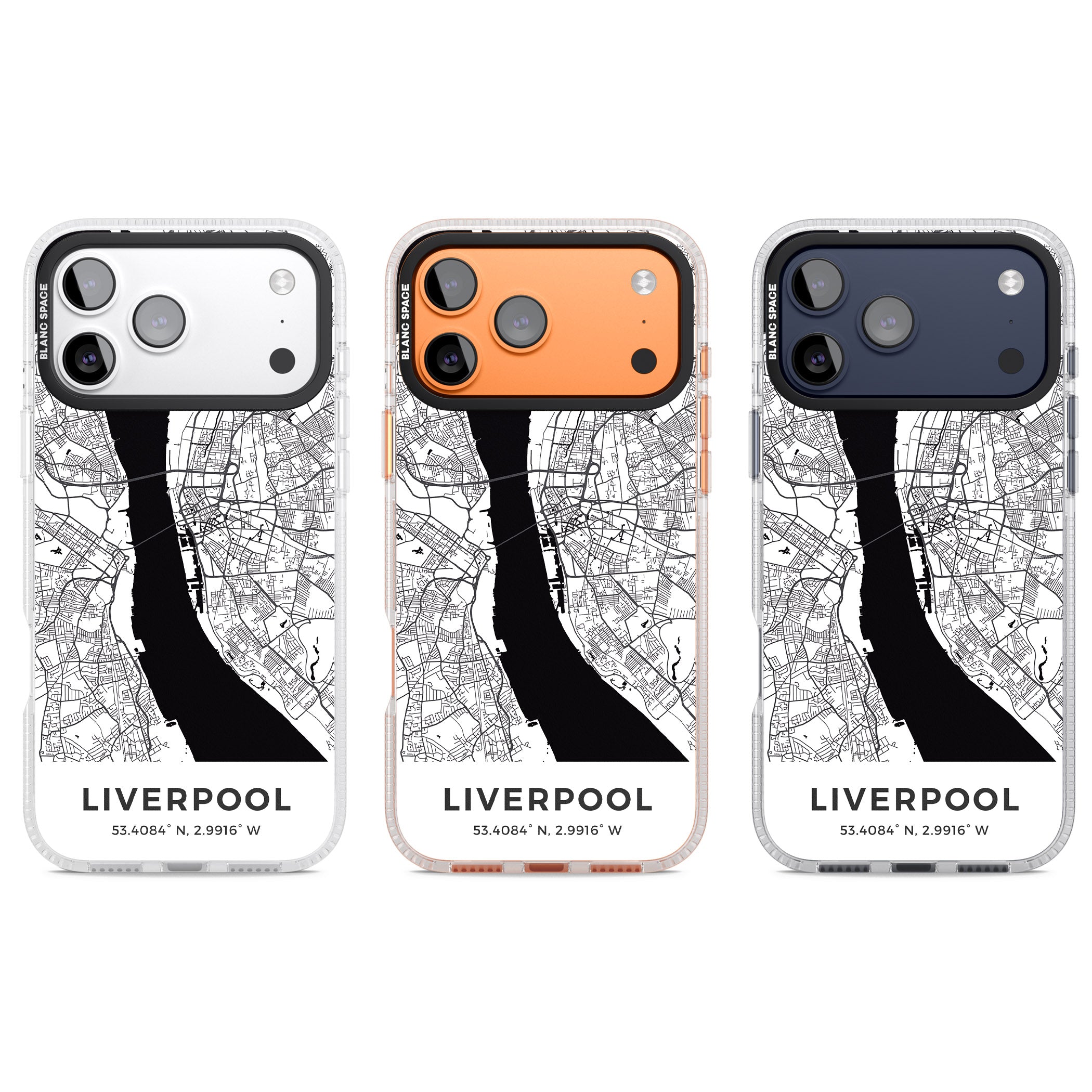 Liverpool Map iPhone 17 Pro Impact Air Clear Phone Case APT Impact Protection