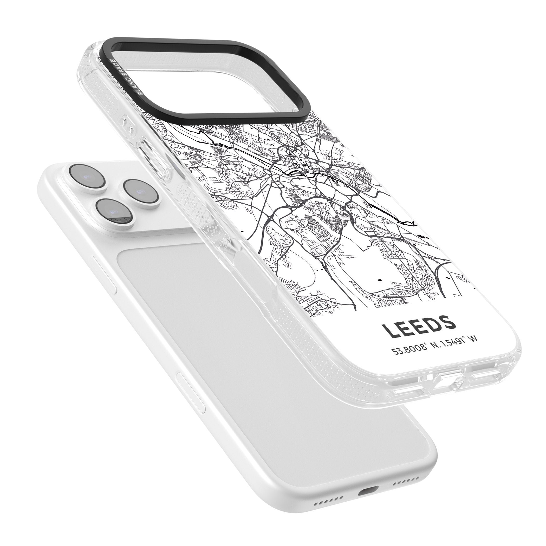 Leeds Map iPhone 17 Pro Impact Air Clear Phone Case Colours
