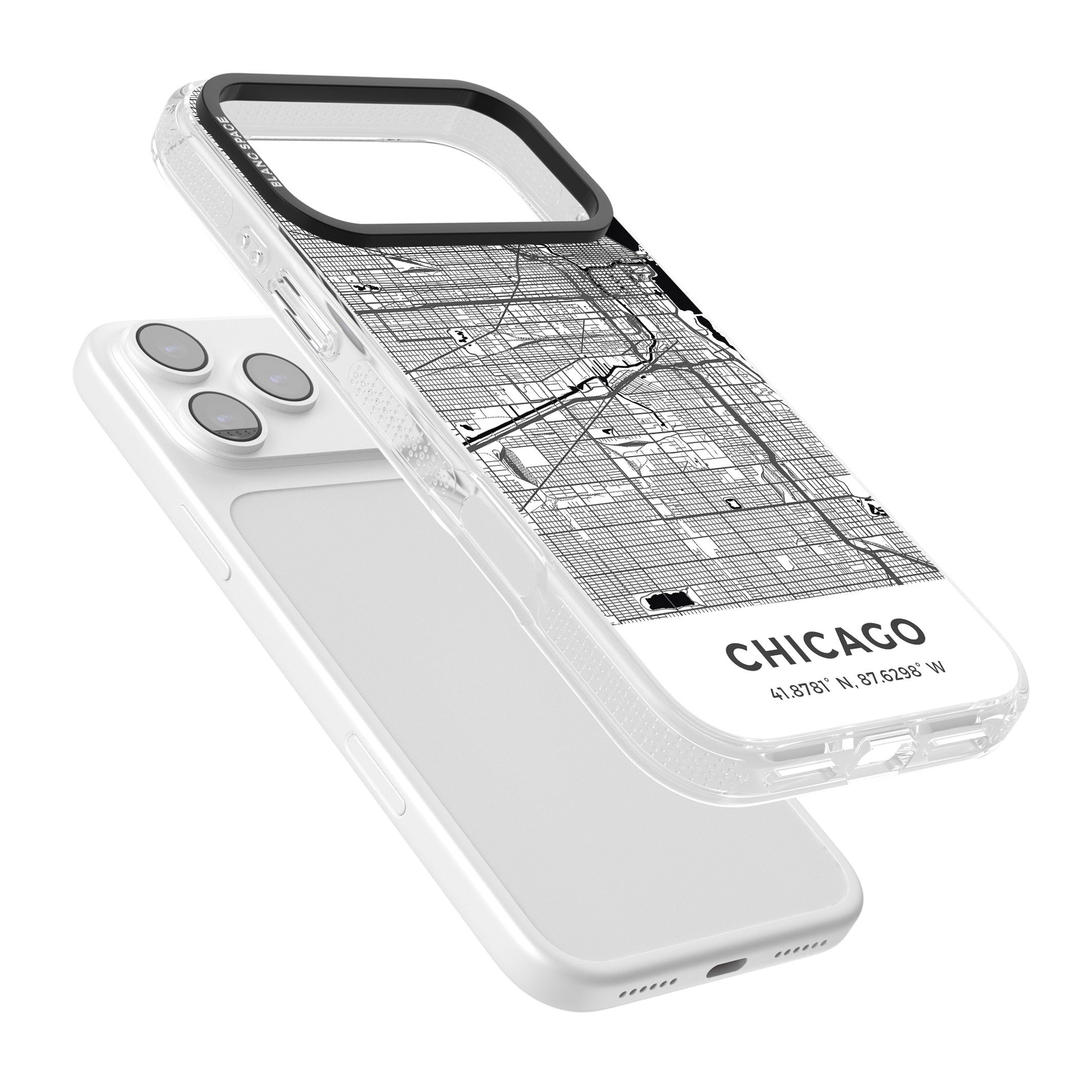 Chicago Map iPhone 17 Pro Impact Air Clear Phone Case Colours