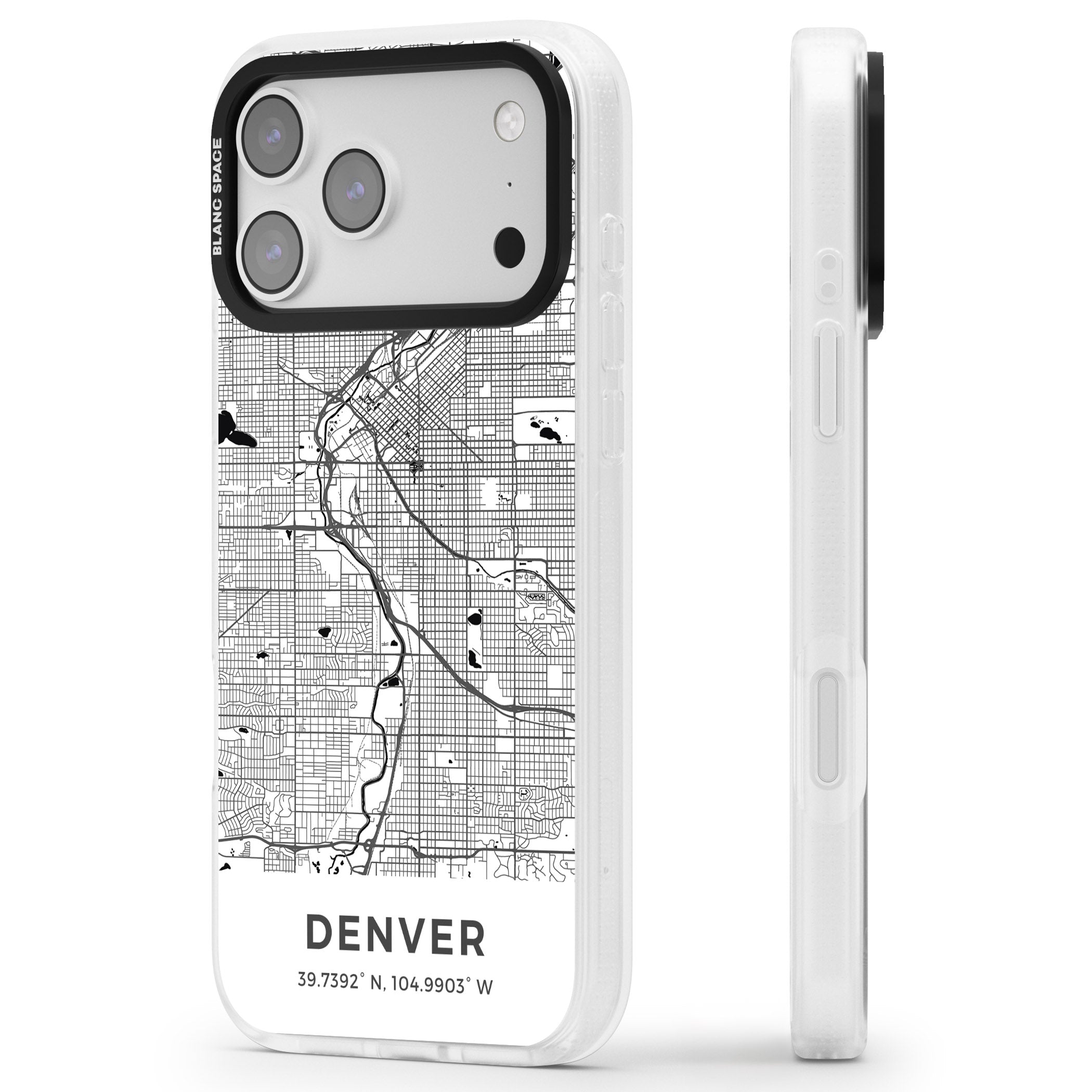 Denver Map iPhone 17 Pro Impact Air Clear Phone Case Side Profile