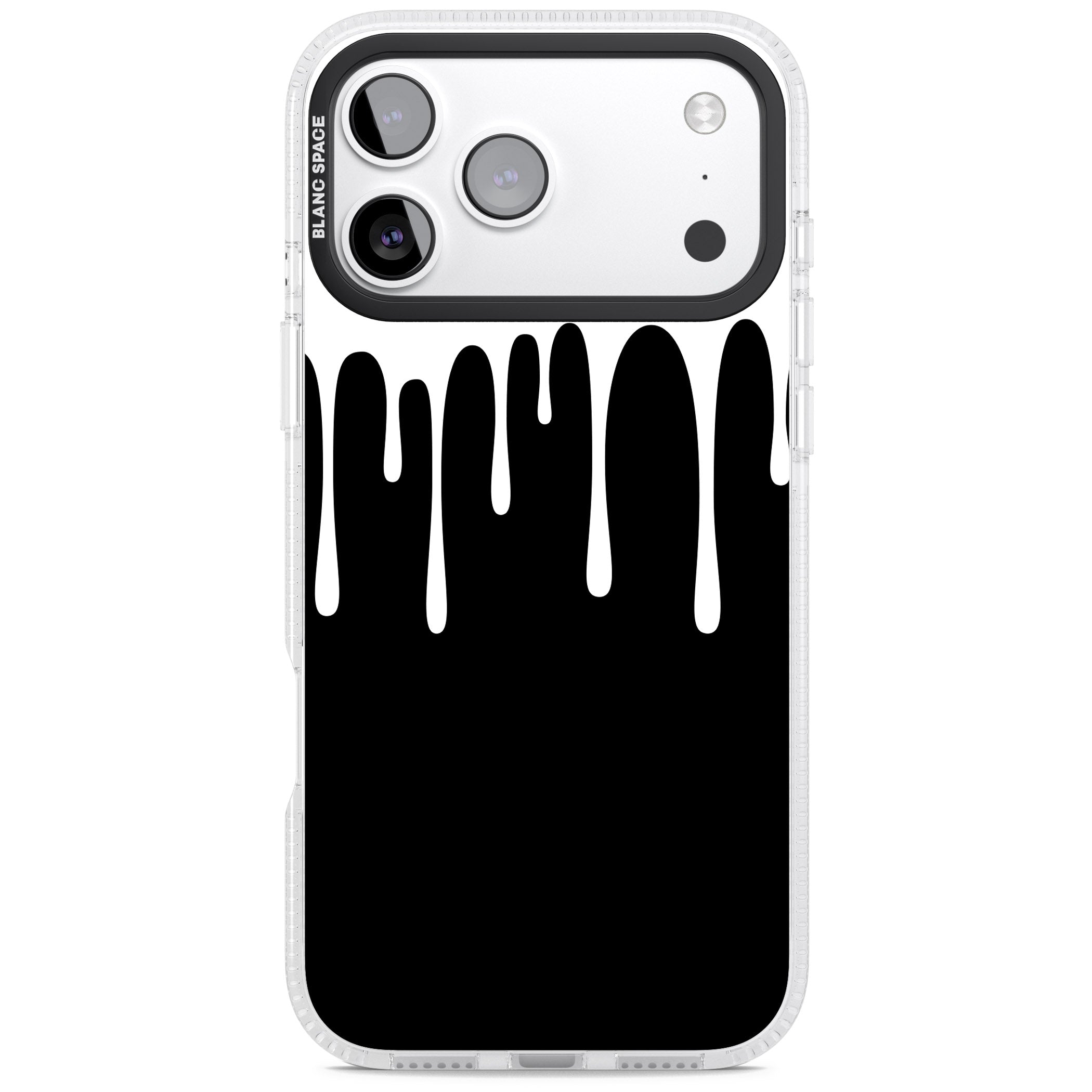 Melted Effect: White & Black iPhone 17 Pro Impact Air Clear Phone Case