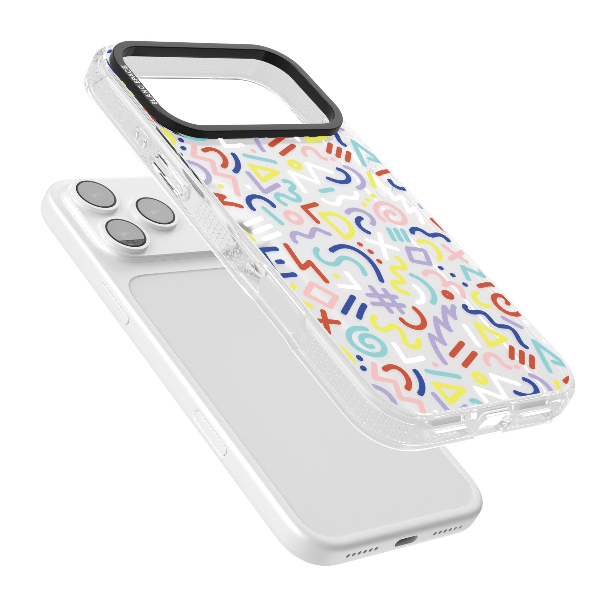 Colorful Retro Pattern iPhone 17 Pro Impact Air Clear Phone Case Colours