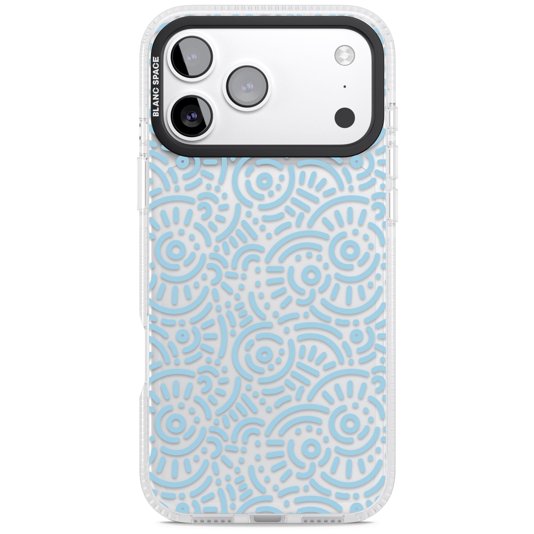 Light Blue Retro Pattern iPhone 17 Pro Impact Air Clear Phone Case