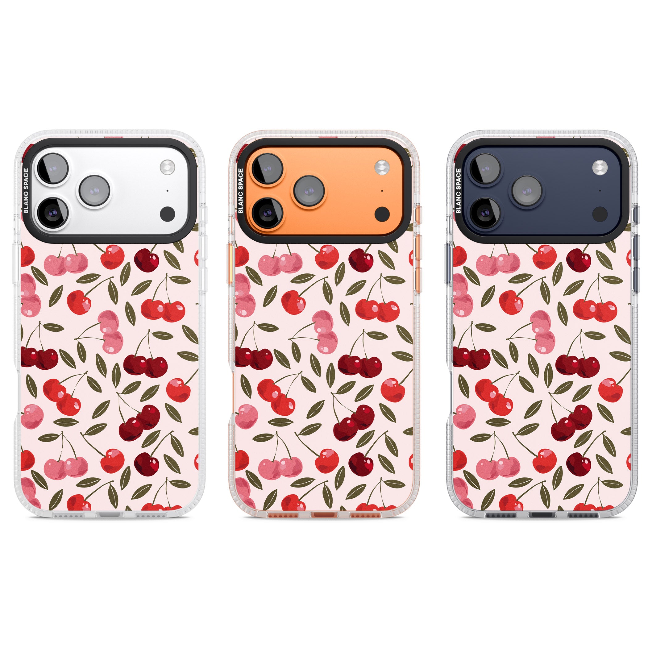 Fruity & Fun Patterns Cherries iPhone 17 Pro Impact Air Clear Phone Case APT Impact Protection