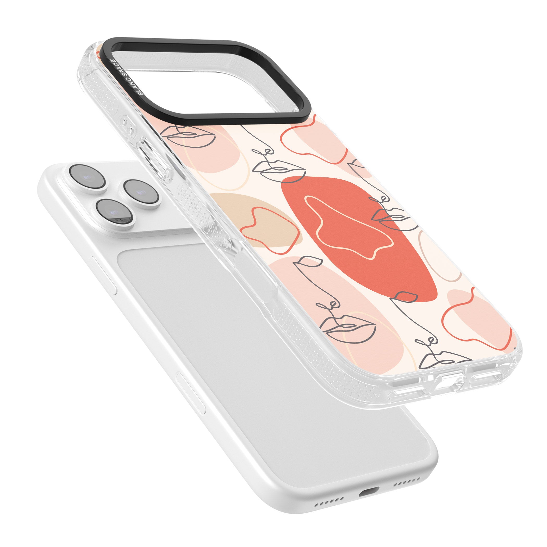 Abstract Face Line Art iPhone 17 Pro Impact Air Clear Phone Case Colours