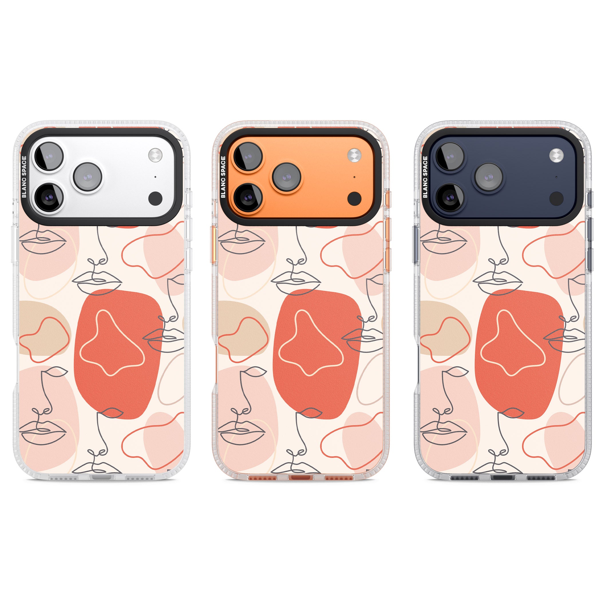 Abstract Face Line Art iPhone 17 Pro Impact Air Clear Phone Case APT Impact Protection