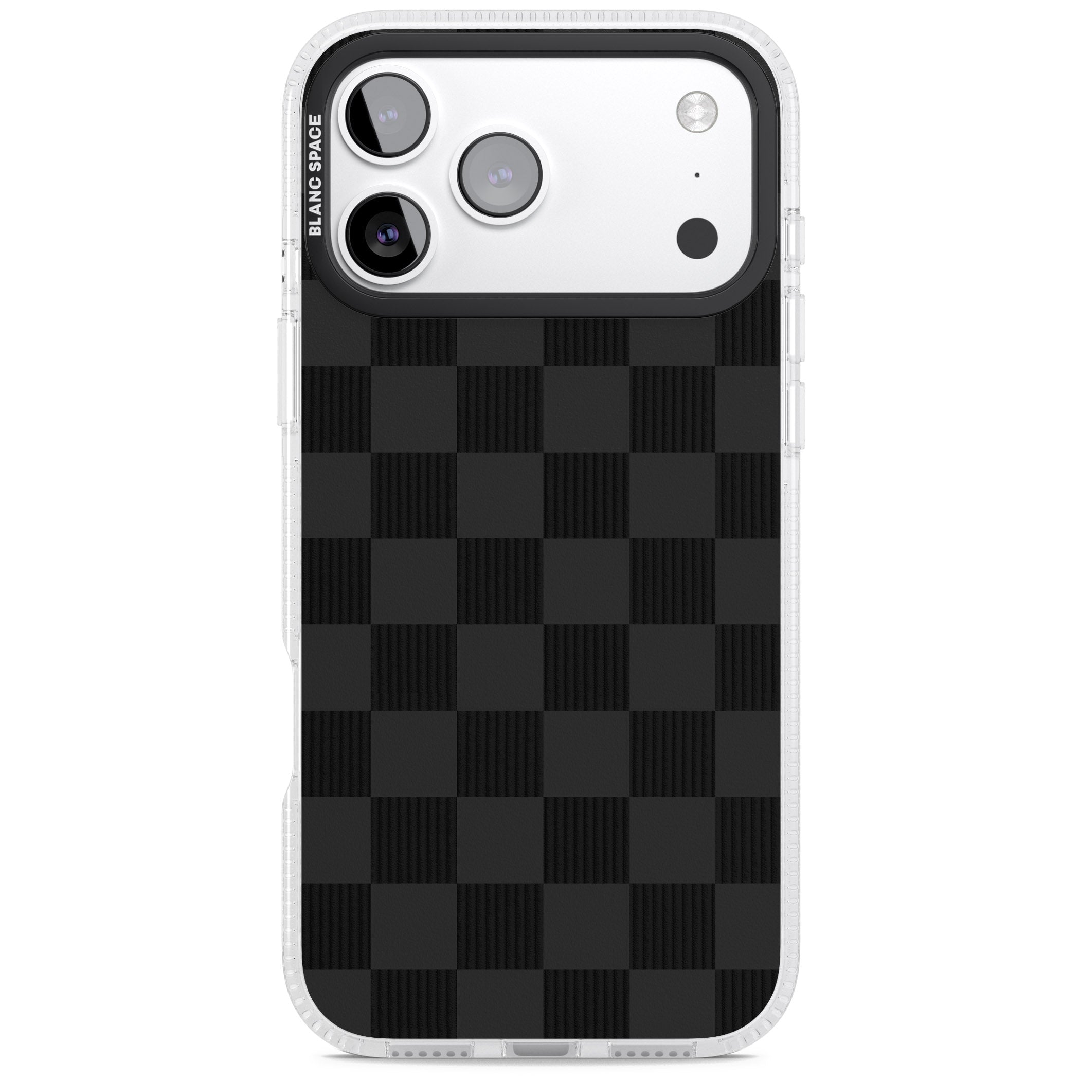 Black Checkered iPhone 17 Pro Impact Air Clear Phone Case