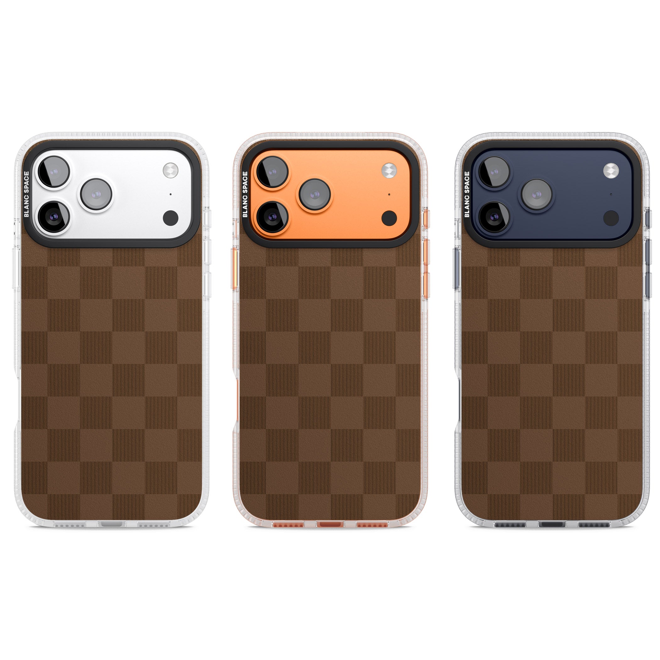 Chocolate Checkered iPhone 17 Pro Impact Air Clear Phone Case APT Impact Protection