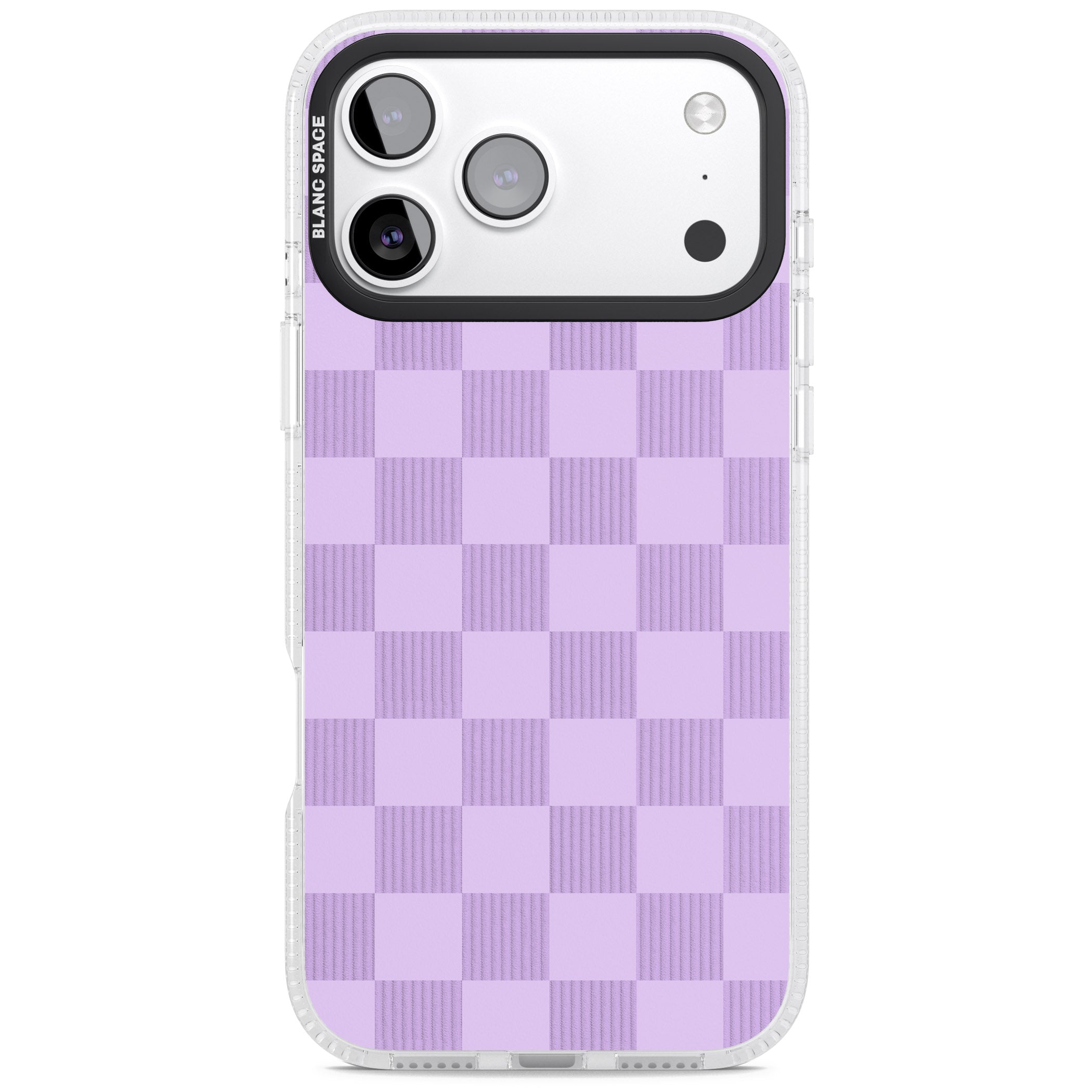 Lilac Checkered iPhone 17 Pro Impact Air Clear Phone Case