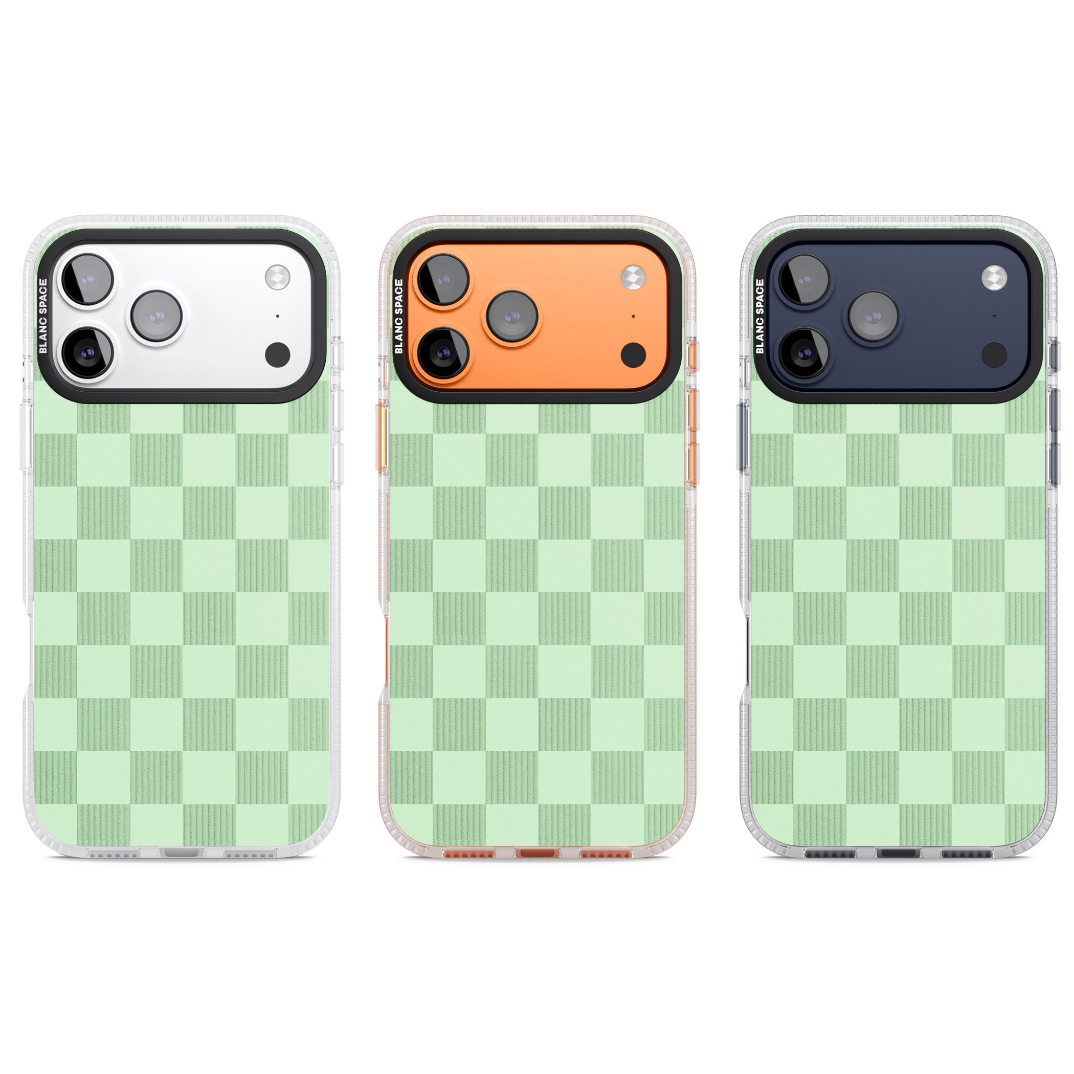 Seafoam Checkered iPhone 17 Pro Impact Air Clear Phone Case APT Impact Protection