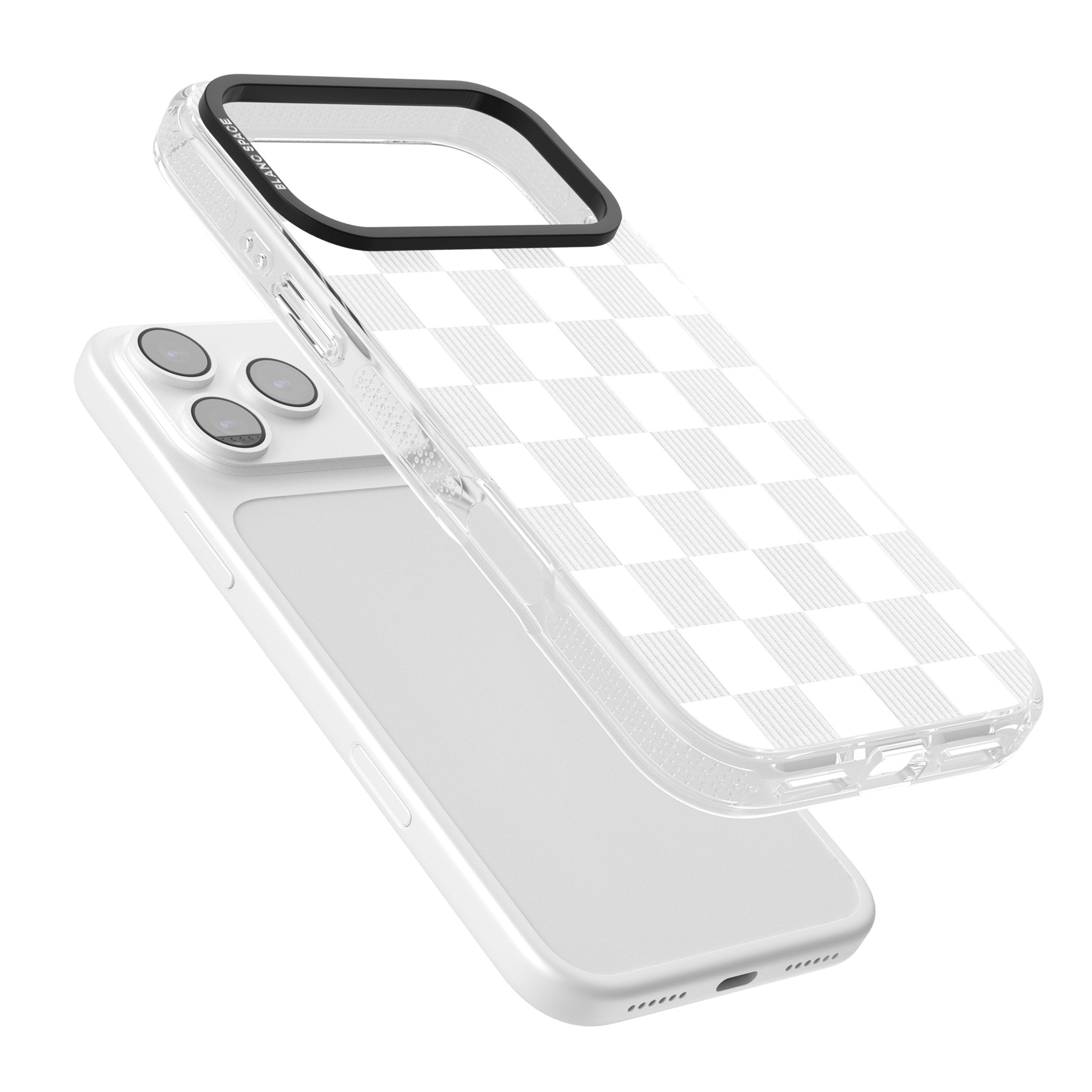 White Checkered iPhone 17 Pro Impact Air Clear Phone Case Colours