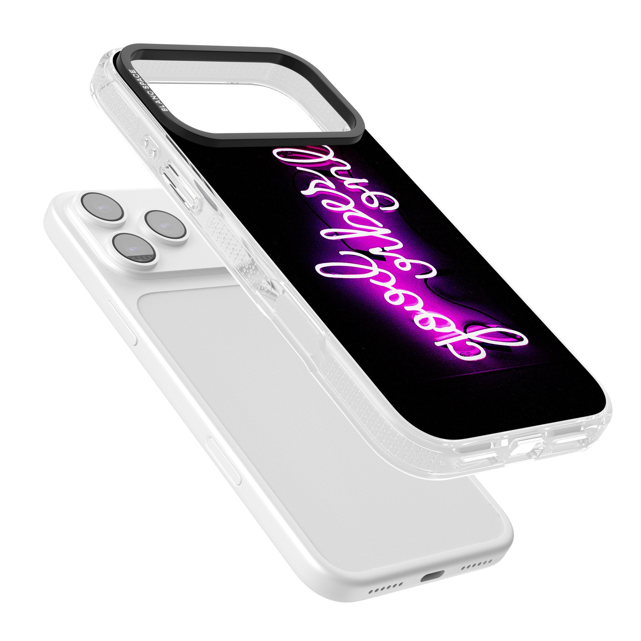 Good Vibes Only Neon Glow iPhone 17 Pro Impact Air Clear Phone Case Colours