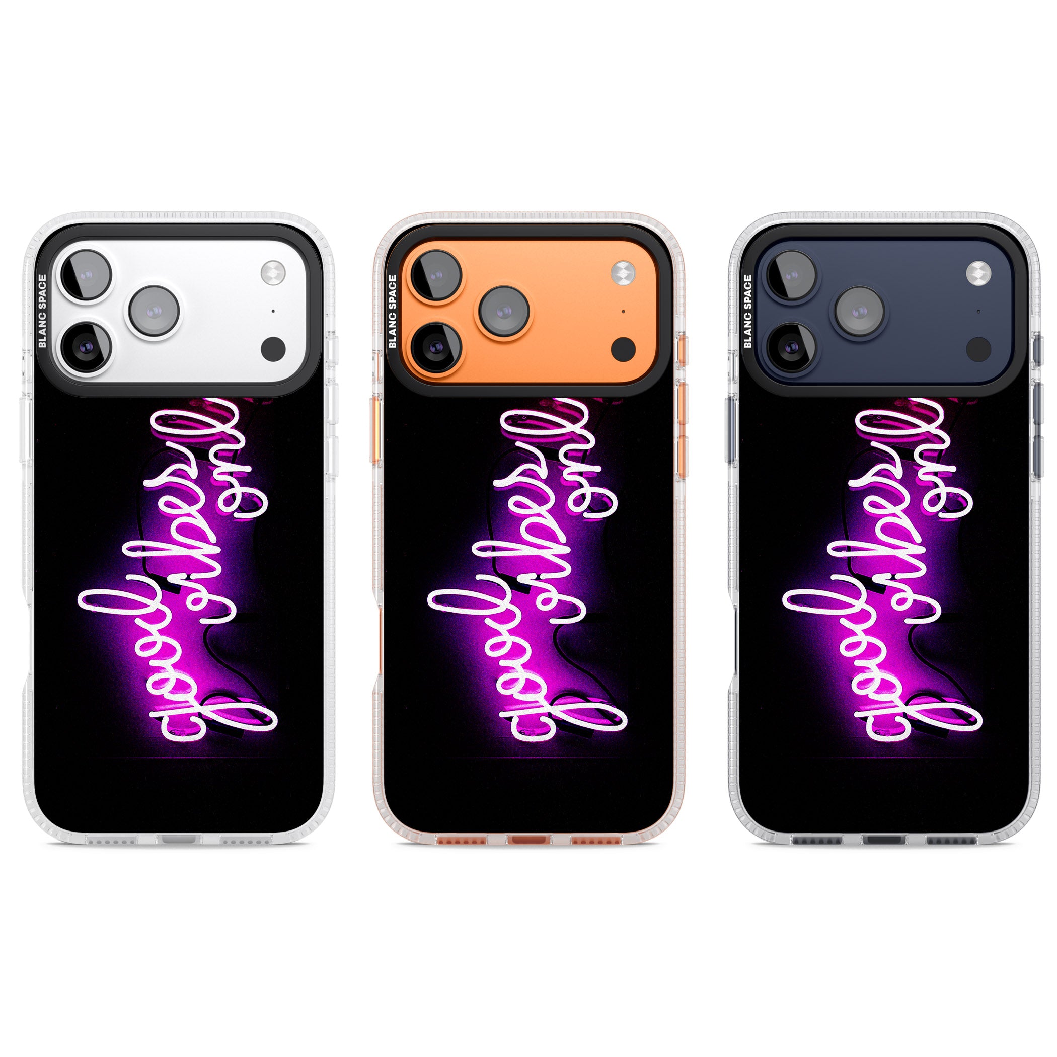 Good Vibes Only Neon Glow iPhone 17 Pro Impact Air Clear Phone Case APT Impact Protection