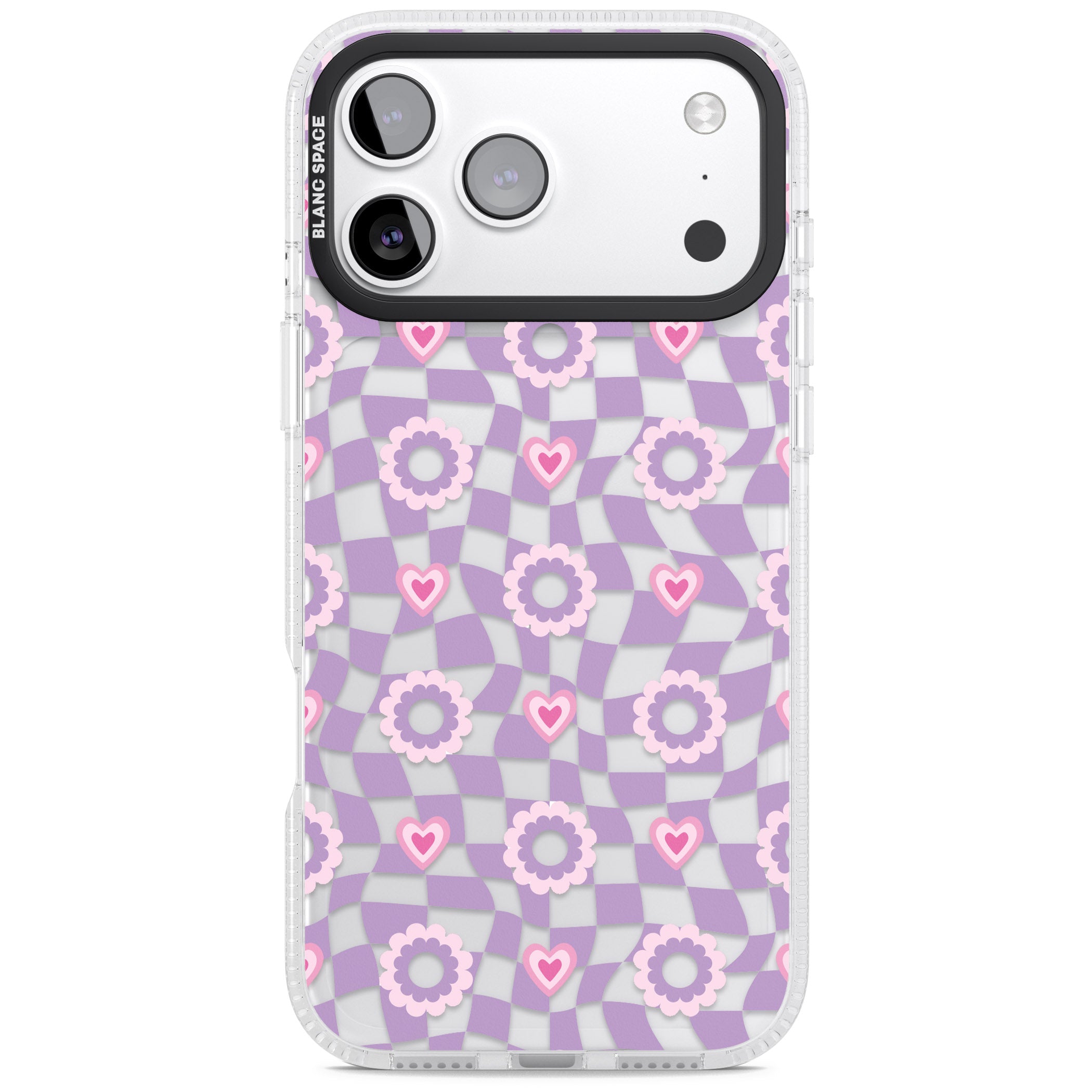 Checkered Love Pattern iPhone 17 Pro Impact Air Clear Phone Case