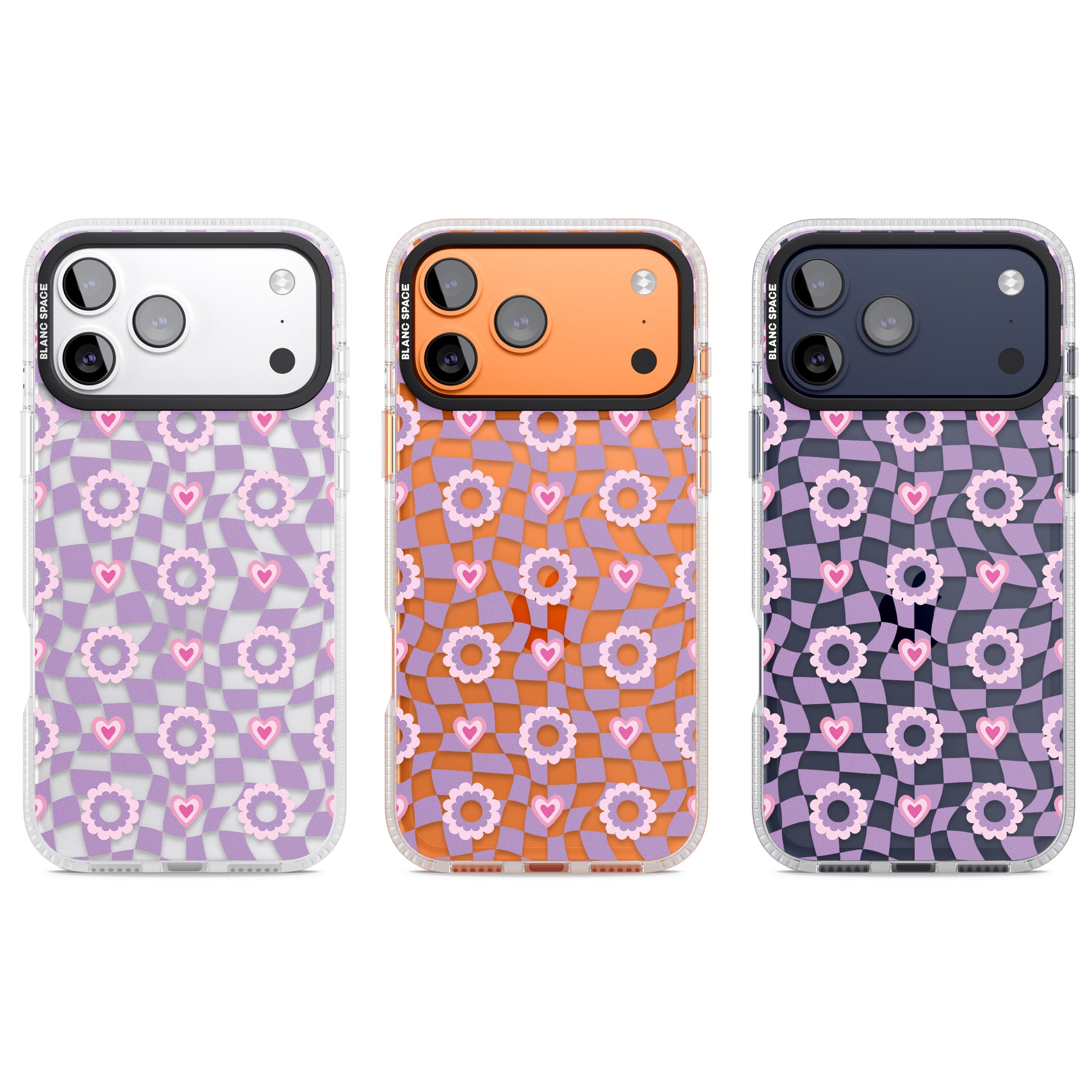 Checkered Love Pattern iPhone 17 Pro Impact Air Clear Phone Case APT Impact Protection