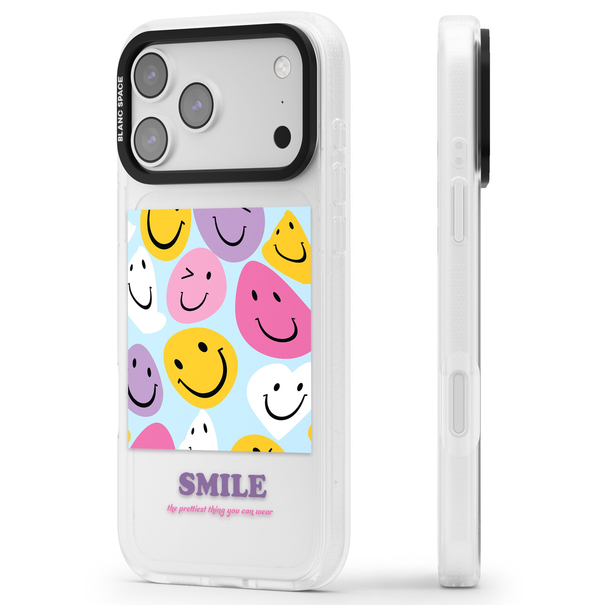 A Smile iPhone 17 Pro Impact Air Clear Phone Case Side Profile
