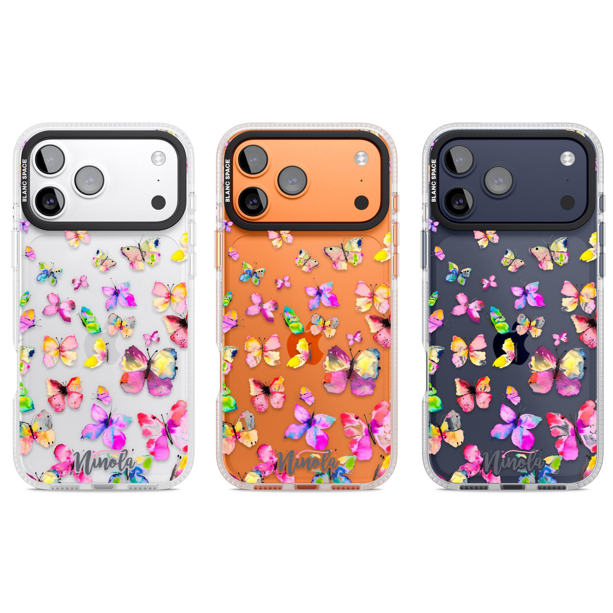 Watercolor Butterflies iPhone 17 Pro Impact Air Clear Phone Case APT Impact Protection