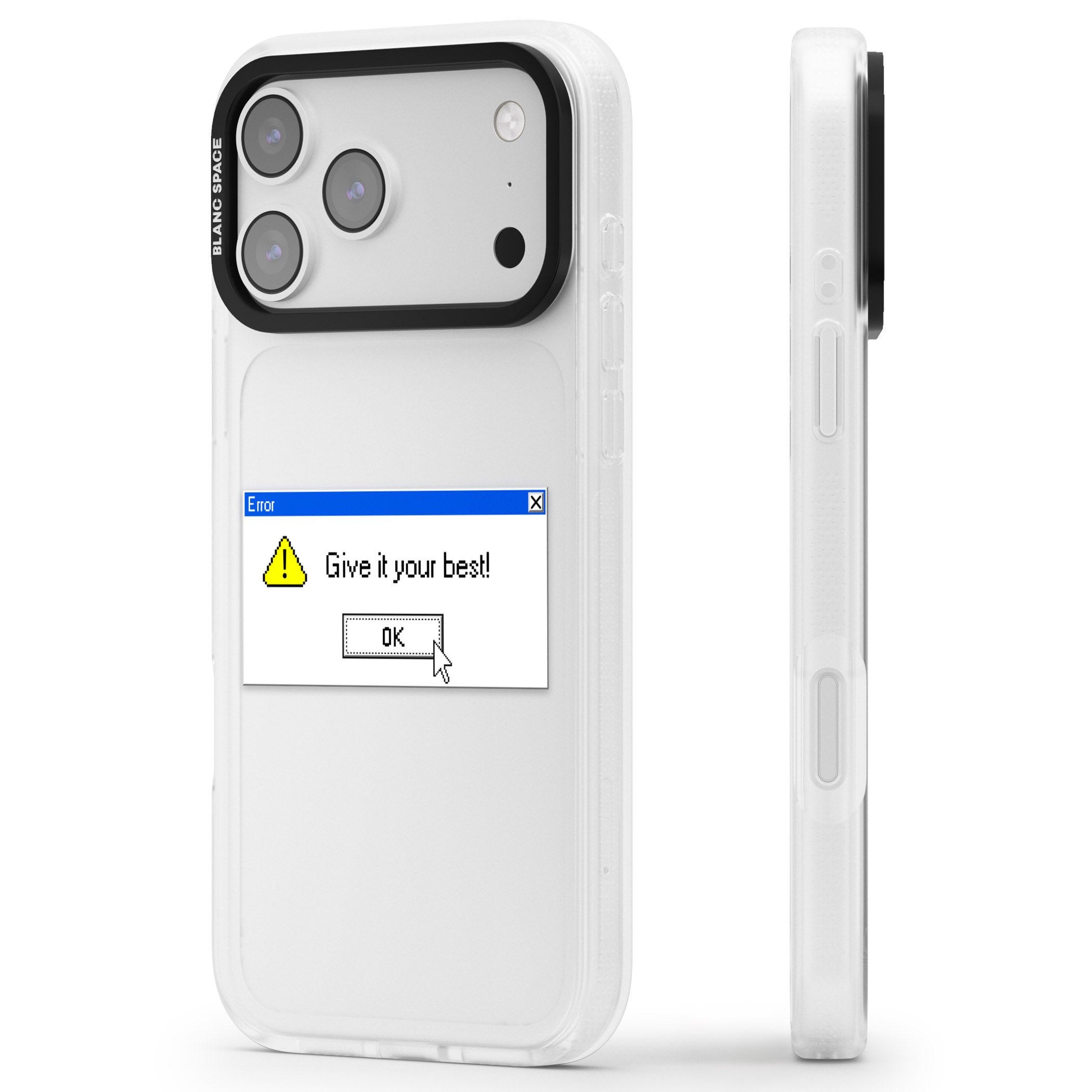 Give It Your Best Exe iPhone 17 Pro Impact Air Clear Phone Case Side Profile