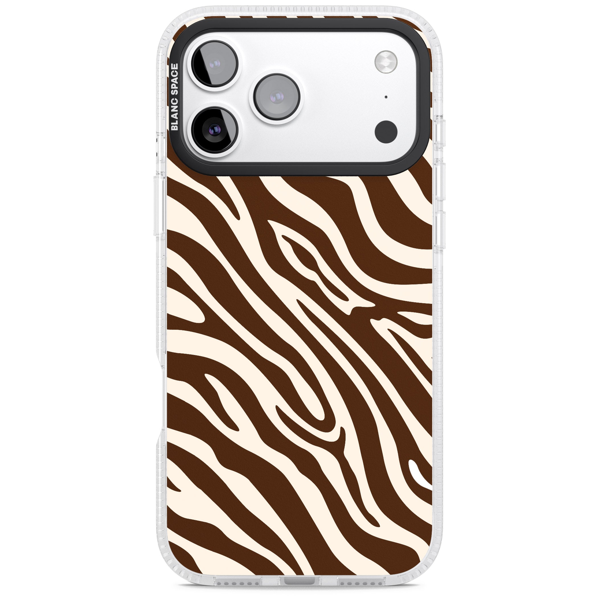 Brown & Cream Zebra iPhone 17 Pro Impact Air Clear Phone Case