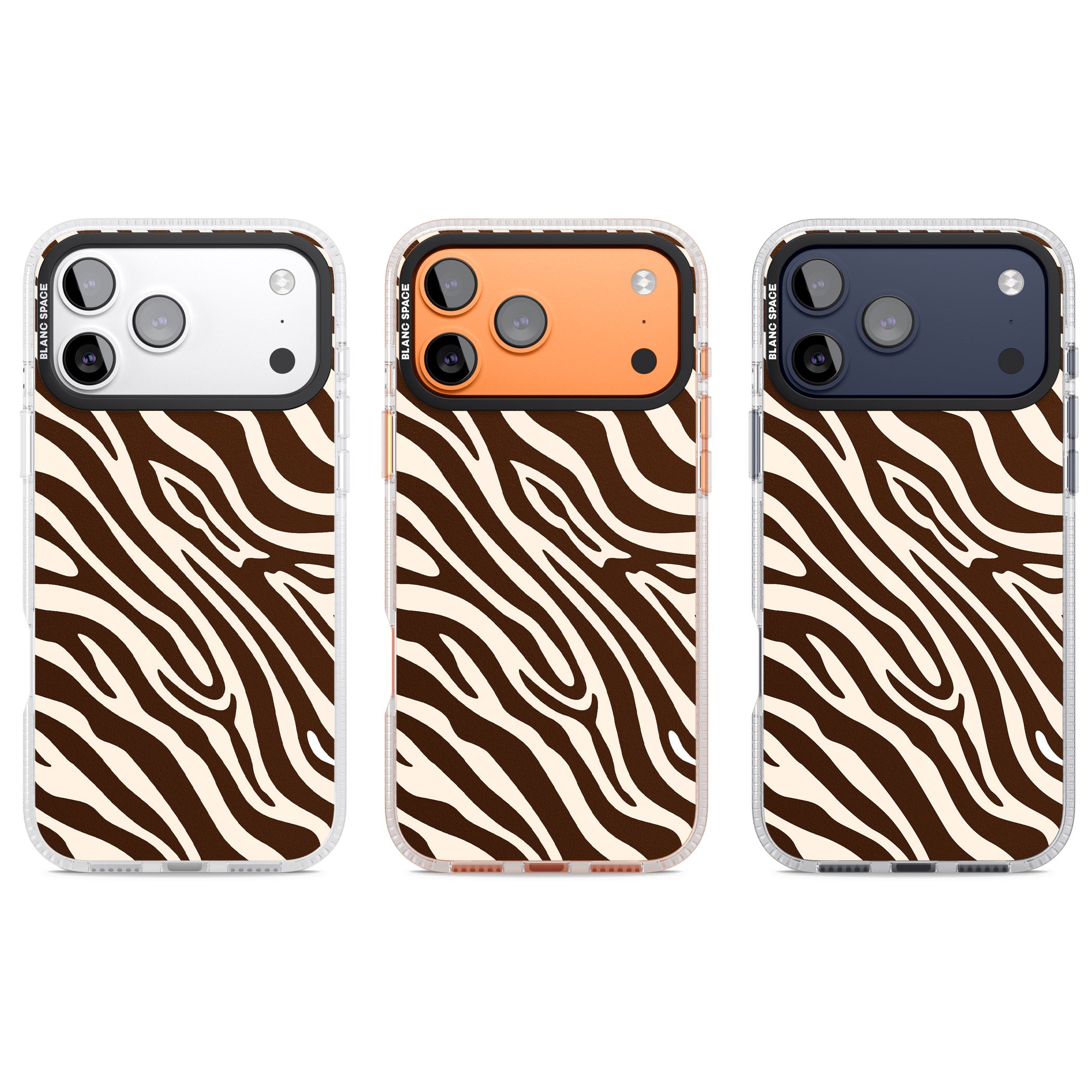 Brown & Cream Zebra iPhone 17 Pro Impact Air Clear Phone Case APT Impact Protection