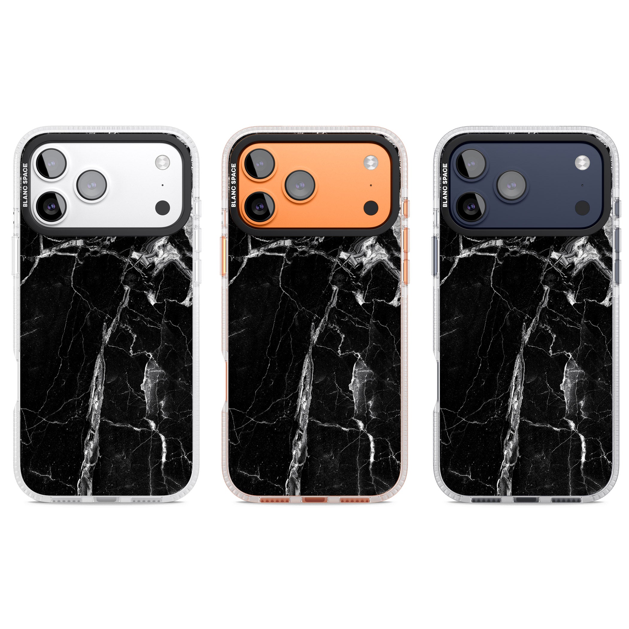 Black Onyx Marble iPhone 17 Pro Impact Air Clear Phone Case APT Impact Protection