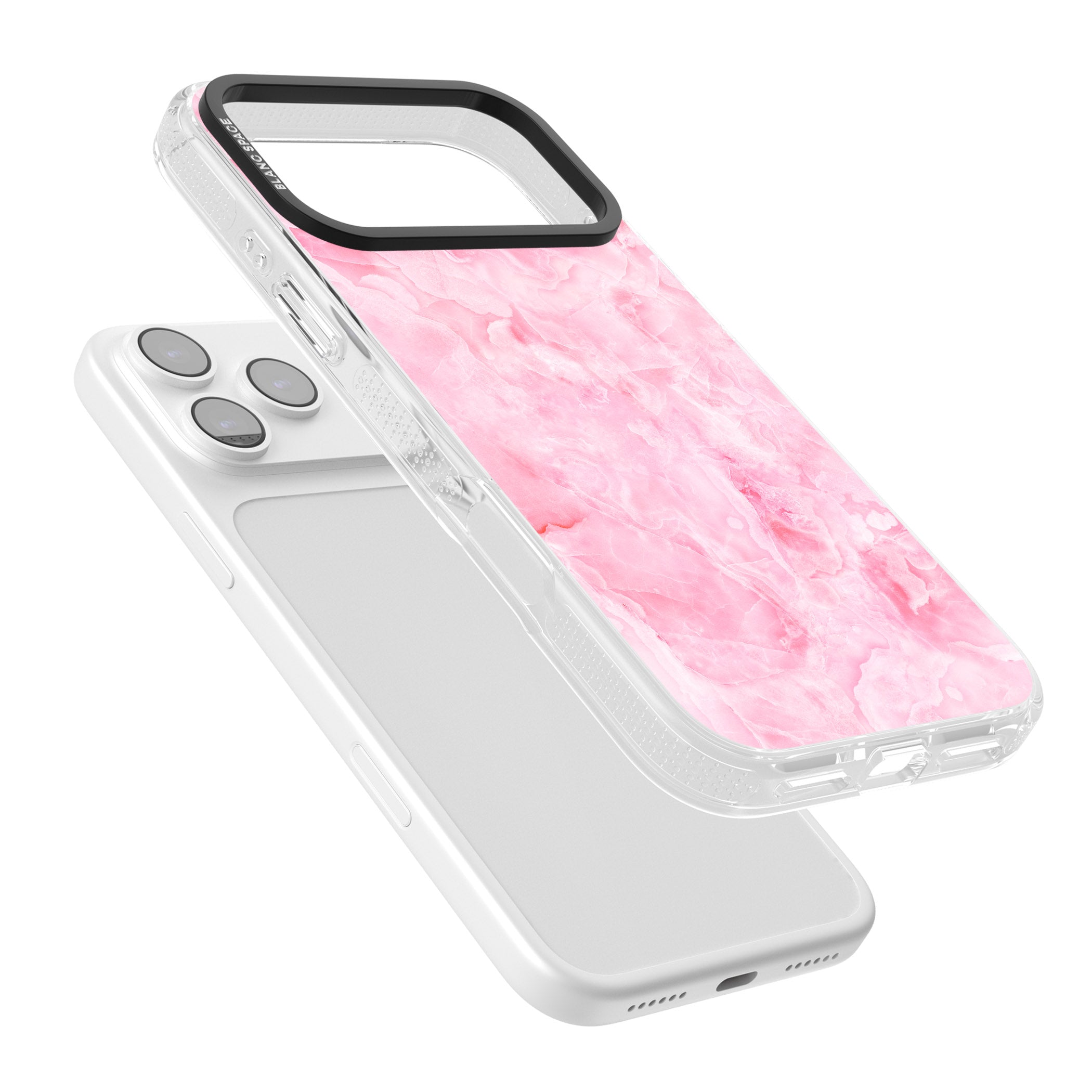 Pink Onyx Marble iPhone 17 Pro Impact Air Clear Phone Case Colours