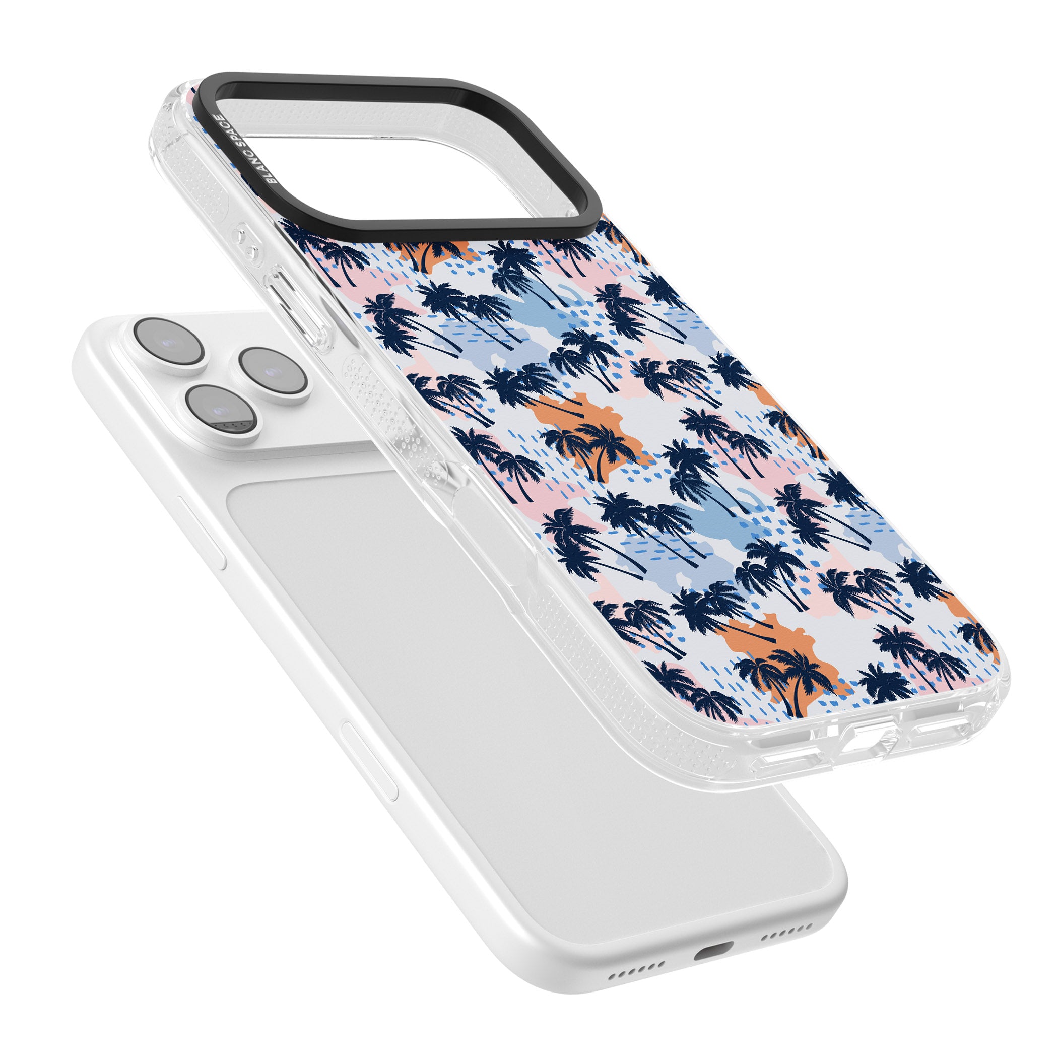 Tropical Vibes Palm iPhone 17 Pro Impact Air Clear Phone Case Colours