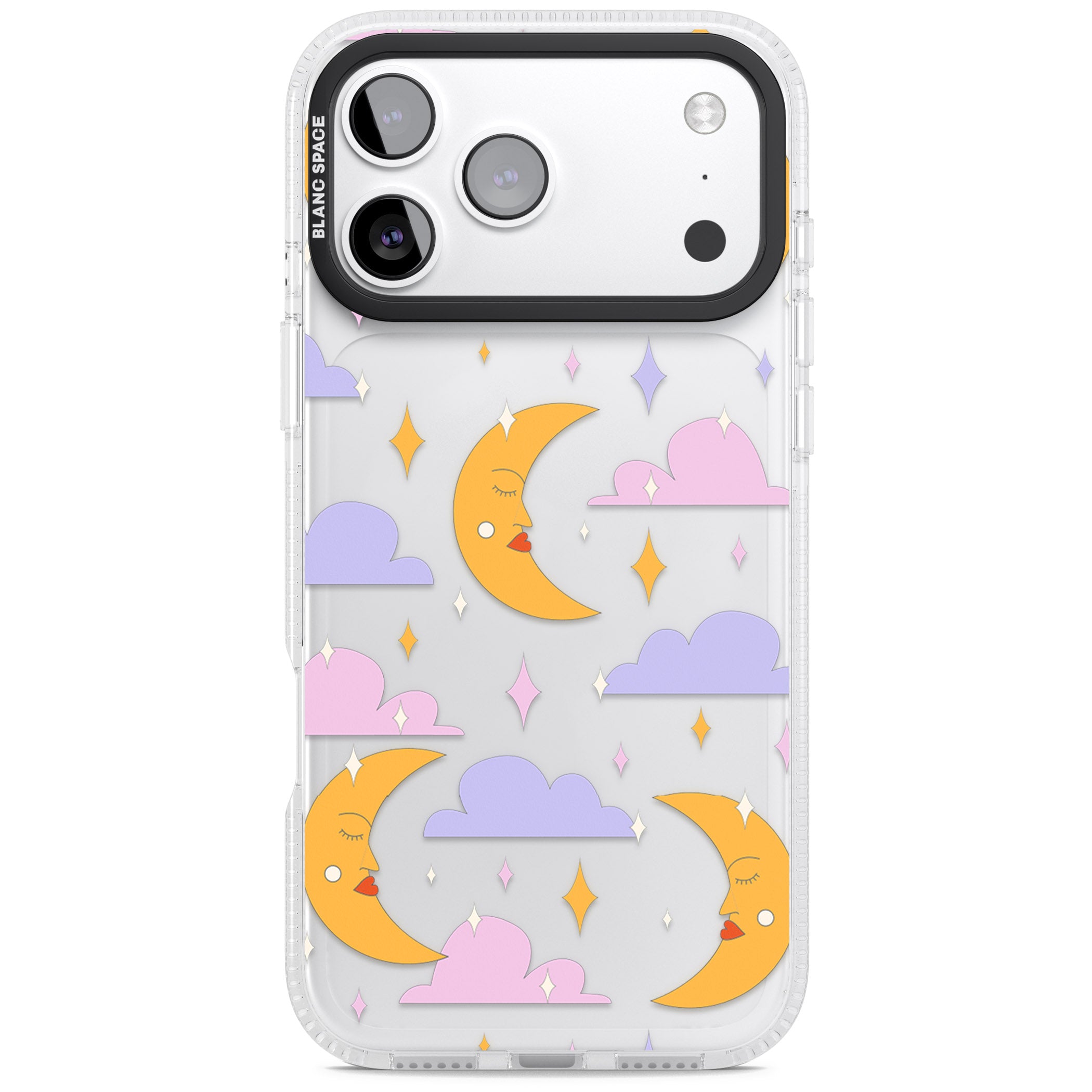 Moons & Clouds iPhone 17 Pro Impact Air Clear Phone Case