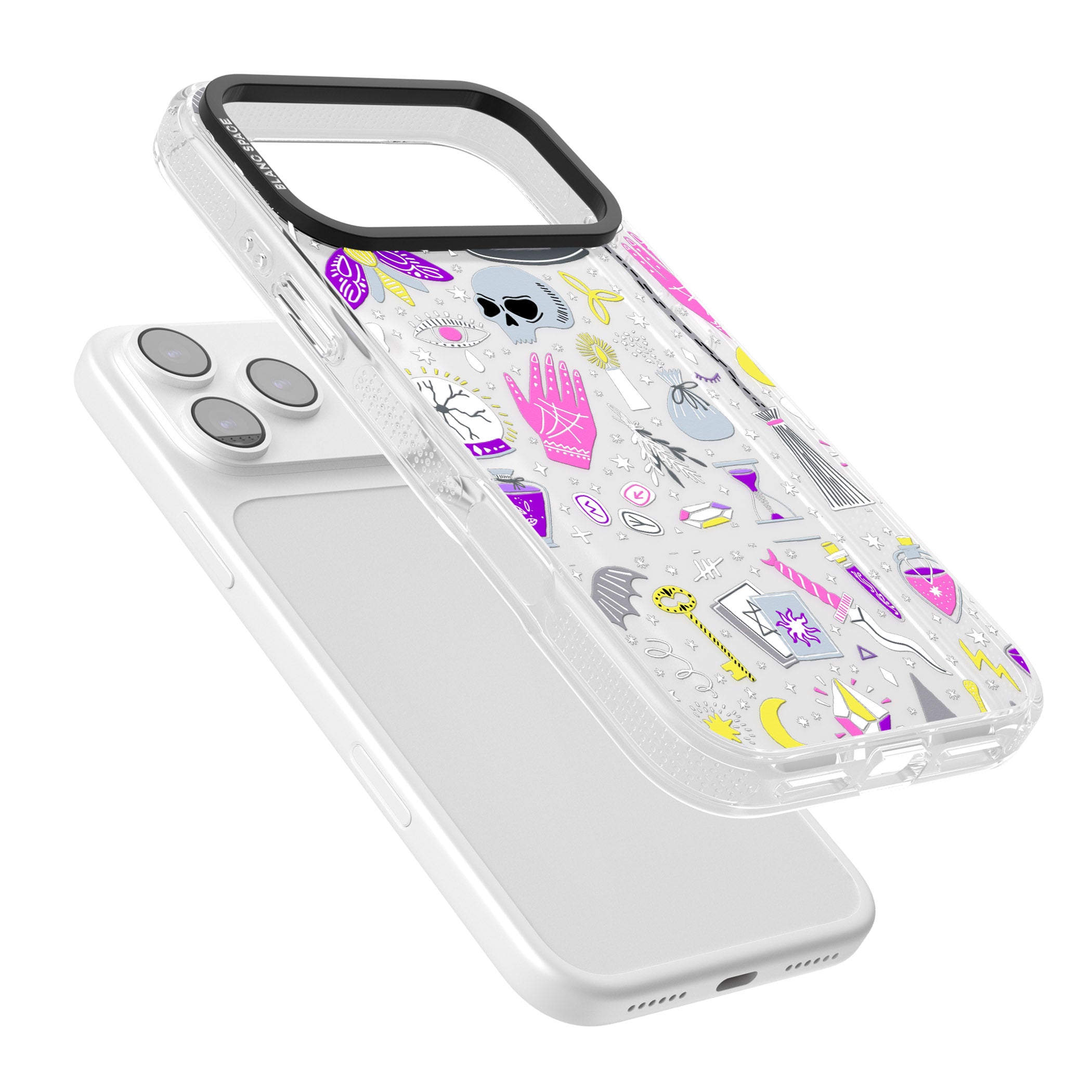 Black Magic Pattern iPhone 17 Pro Impact Air Clear Phone Case Colours