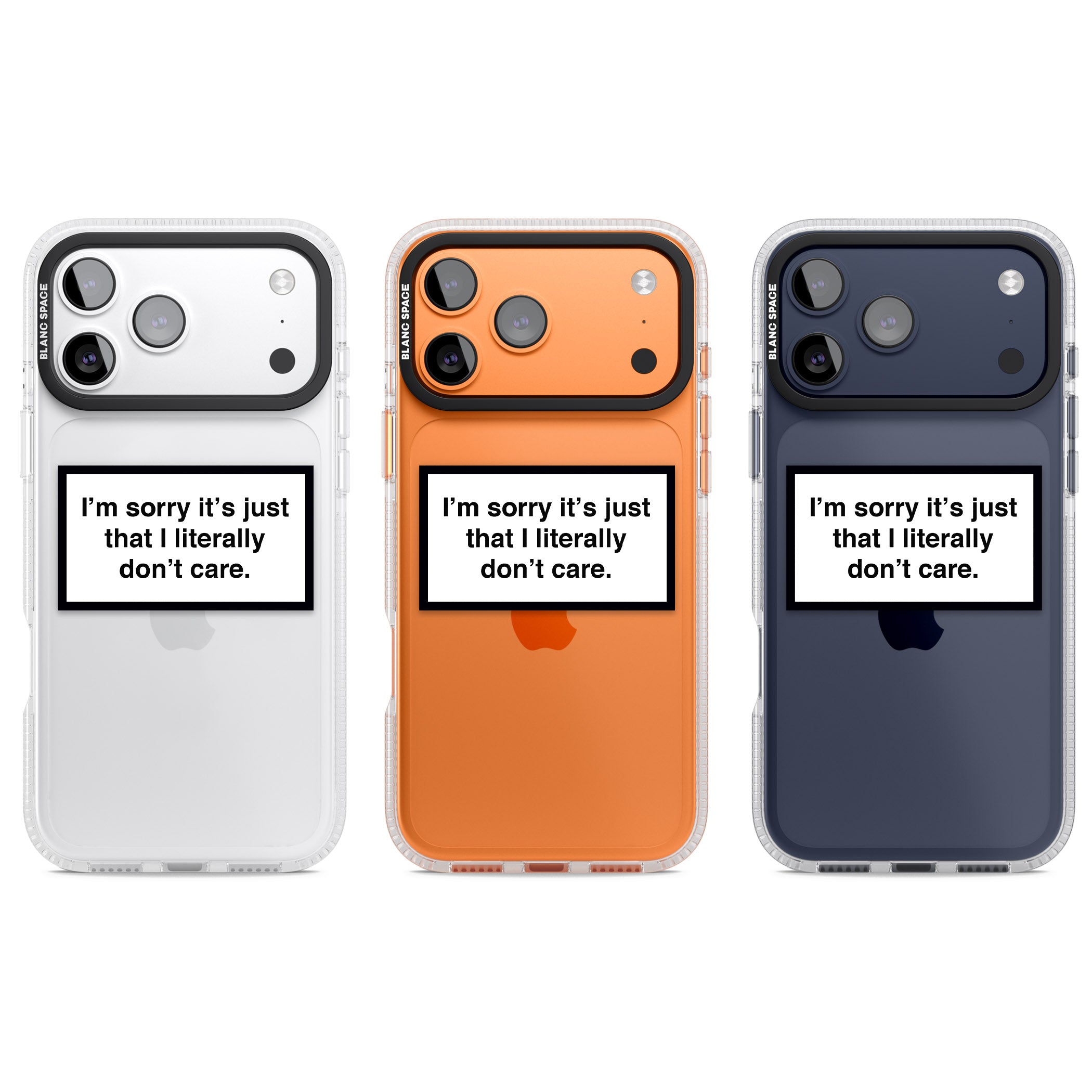Literally Don'T Care iPhone 17 Pro Impact Air Clear Phone Case APT Impact Protection