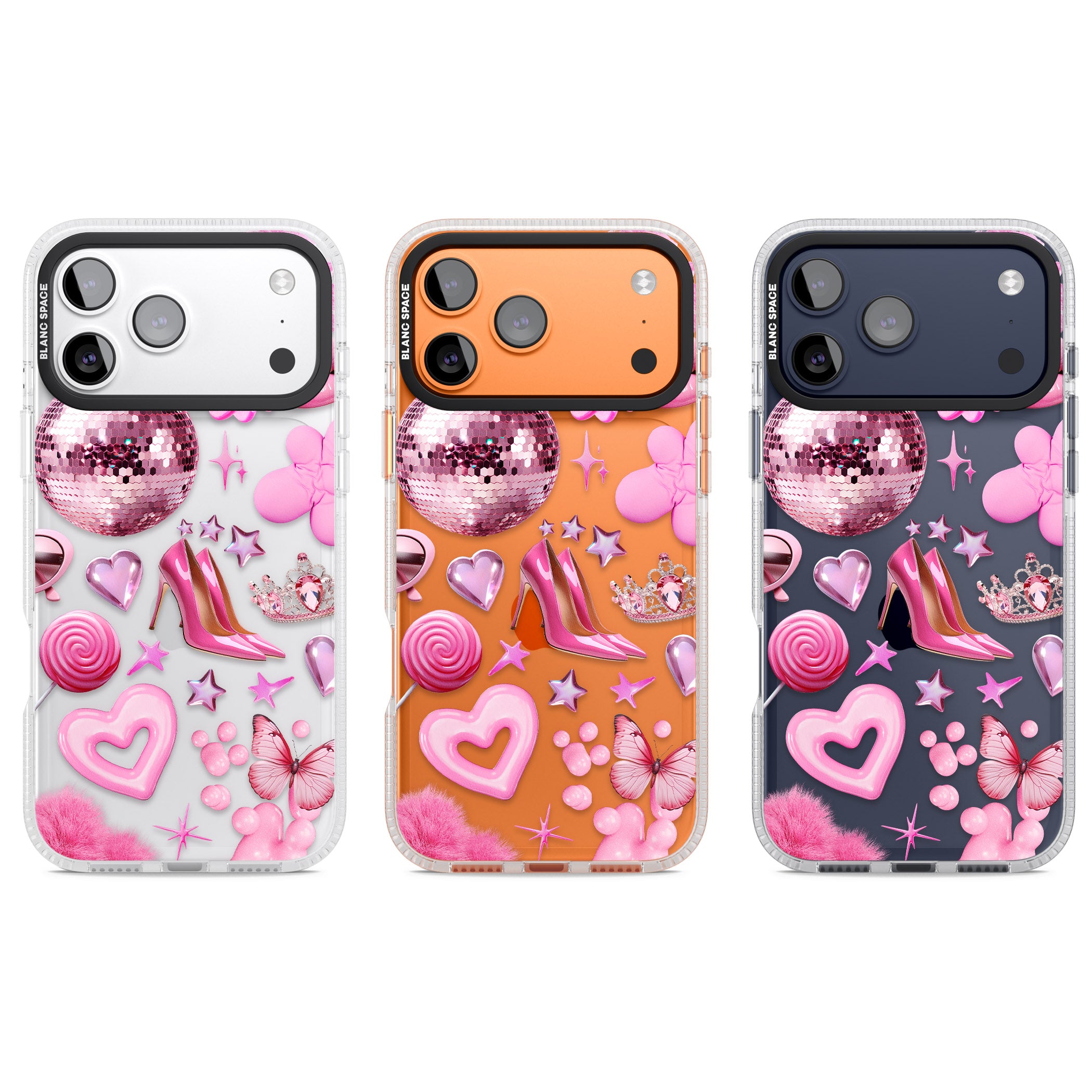 Pink Glam iPhone 17 Pro Impact Air Clear Phone Case APT Impact Protection