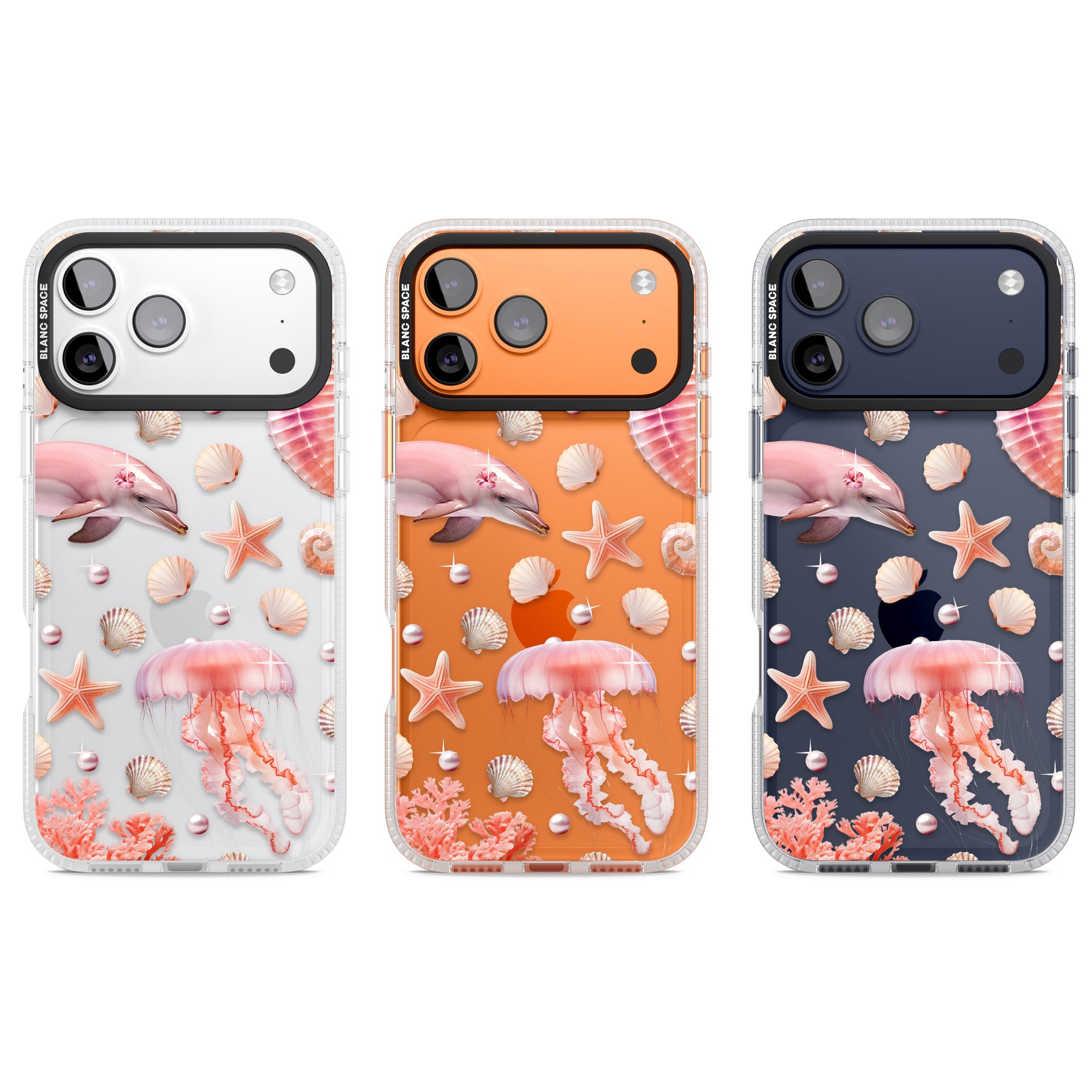Pink Sealife iPhone 17 Pro Impact Air Clear Phone Case APT Impact Protection