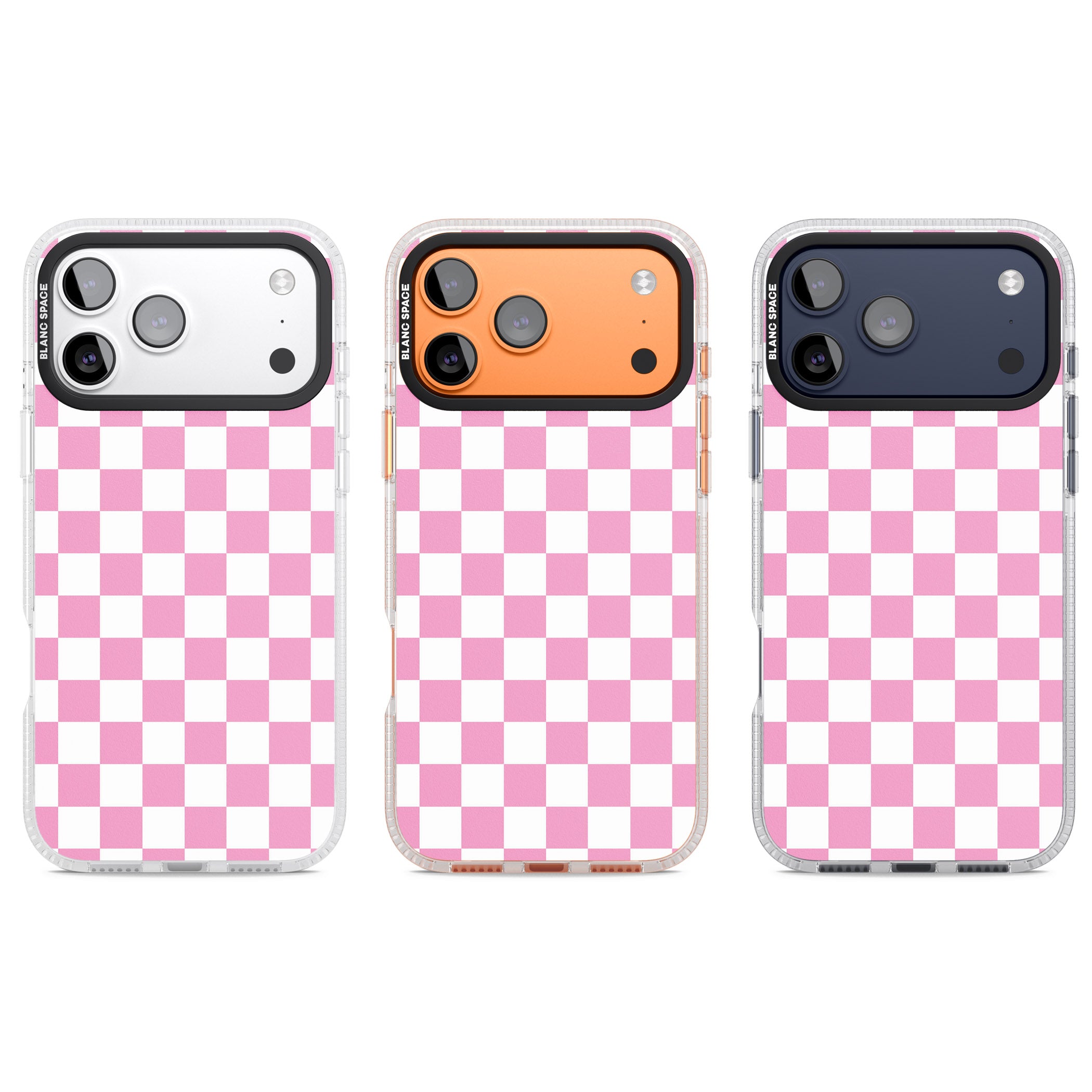 Pink Checkered iPhone 17 Pro Impact Air Clear Phone Case APT Impact Protection