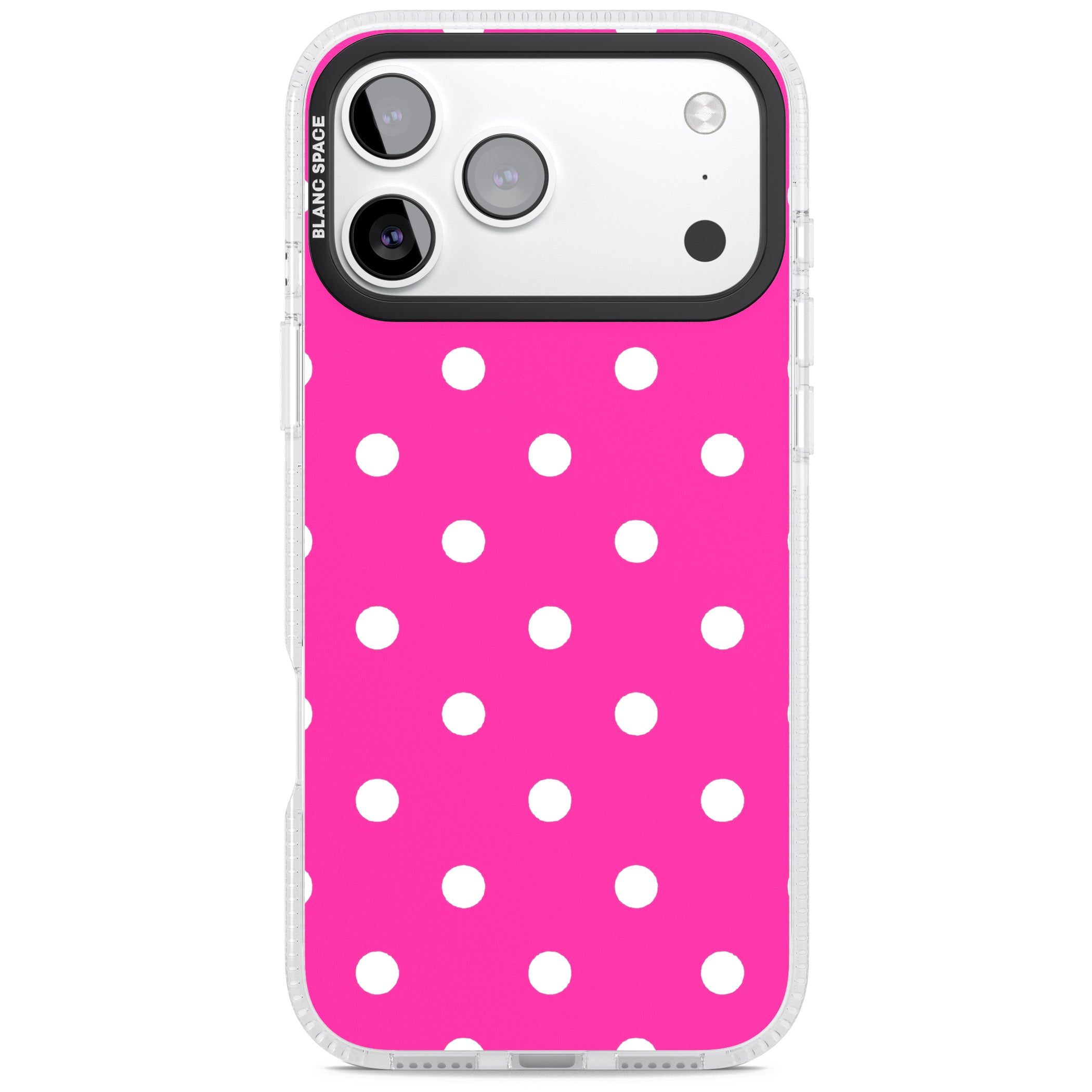 Pink Polka Dot iPhone 17 Pro Impact Air Clear Phone Case