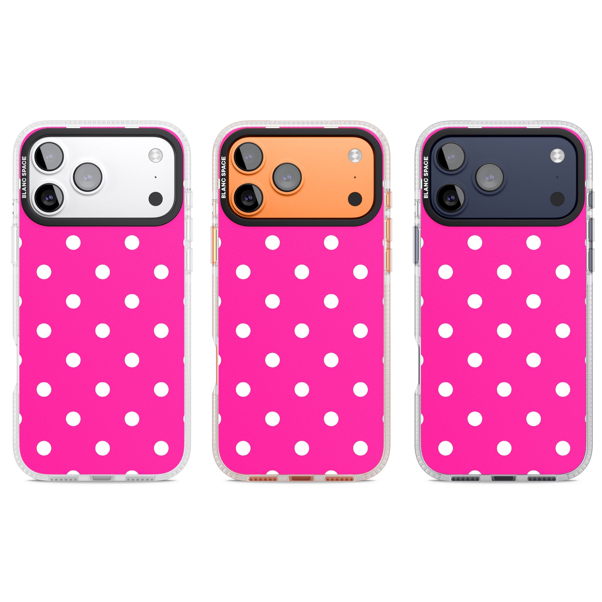 Pink Polka Dot iPhone 17 Pro Impact Air Clear Phone Case APT Impact Protection