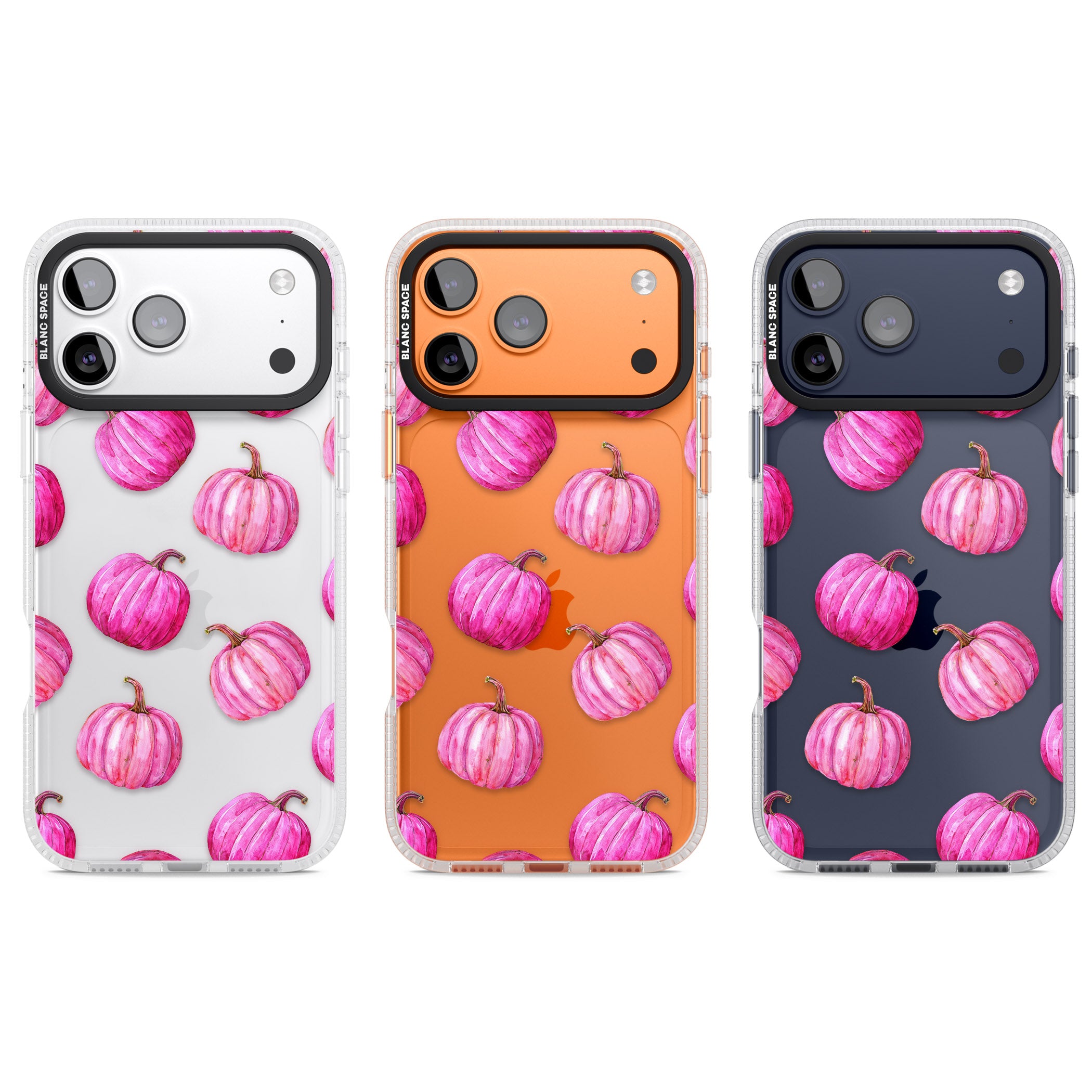 Pink Pumpkins iPhone 17 Pro Impact Air Clear Phone Case APT Impact Protection