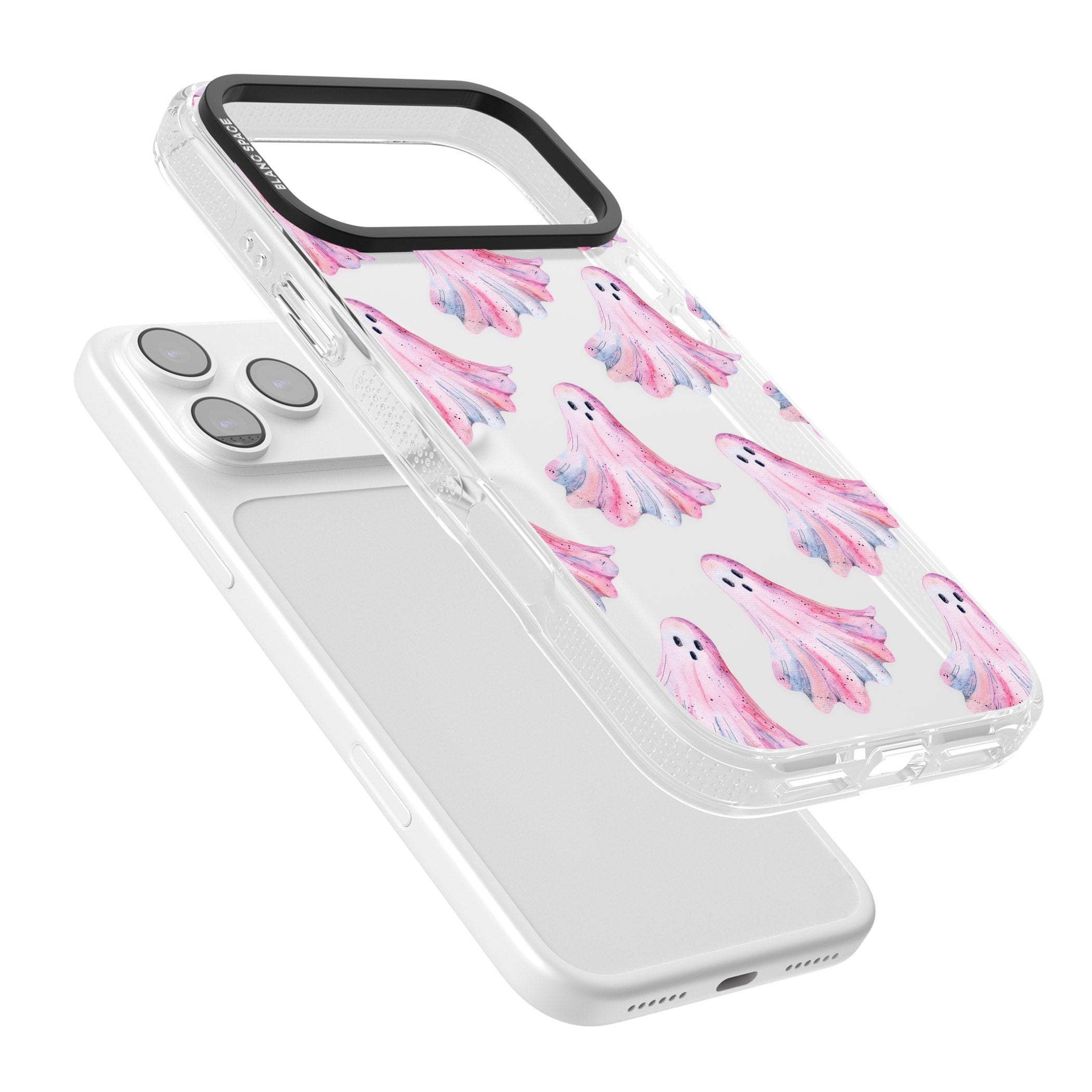 Pink Ghosts iPhone 17 Pro Impact Air Clear Phone Case Colours
