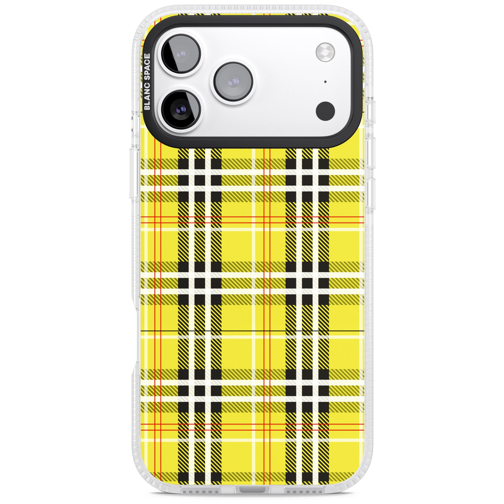 Yellow Plaid iPhone 17 Pro Impact Air Clear Phone Case
