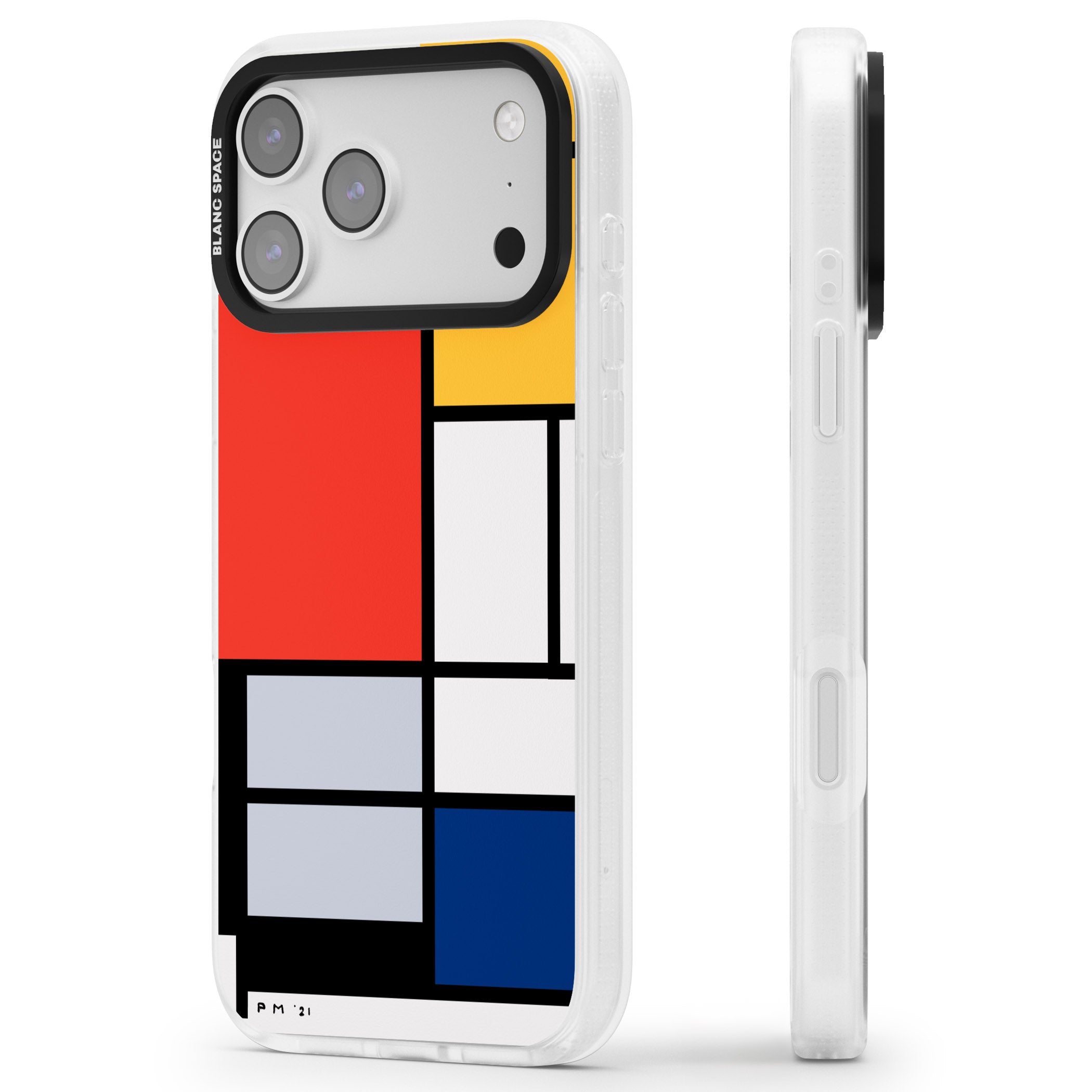 Piet Mondrian'S Composition iPhone 17 Pro Impact Air Clear Phone Case Side Profile