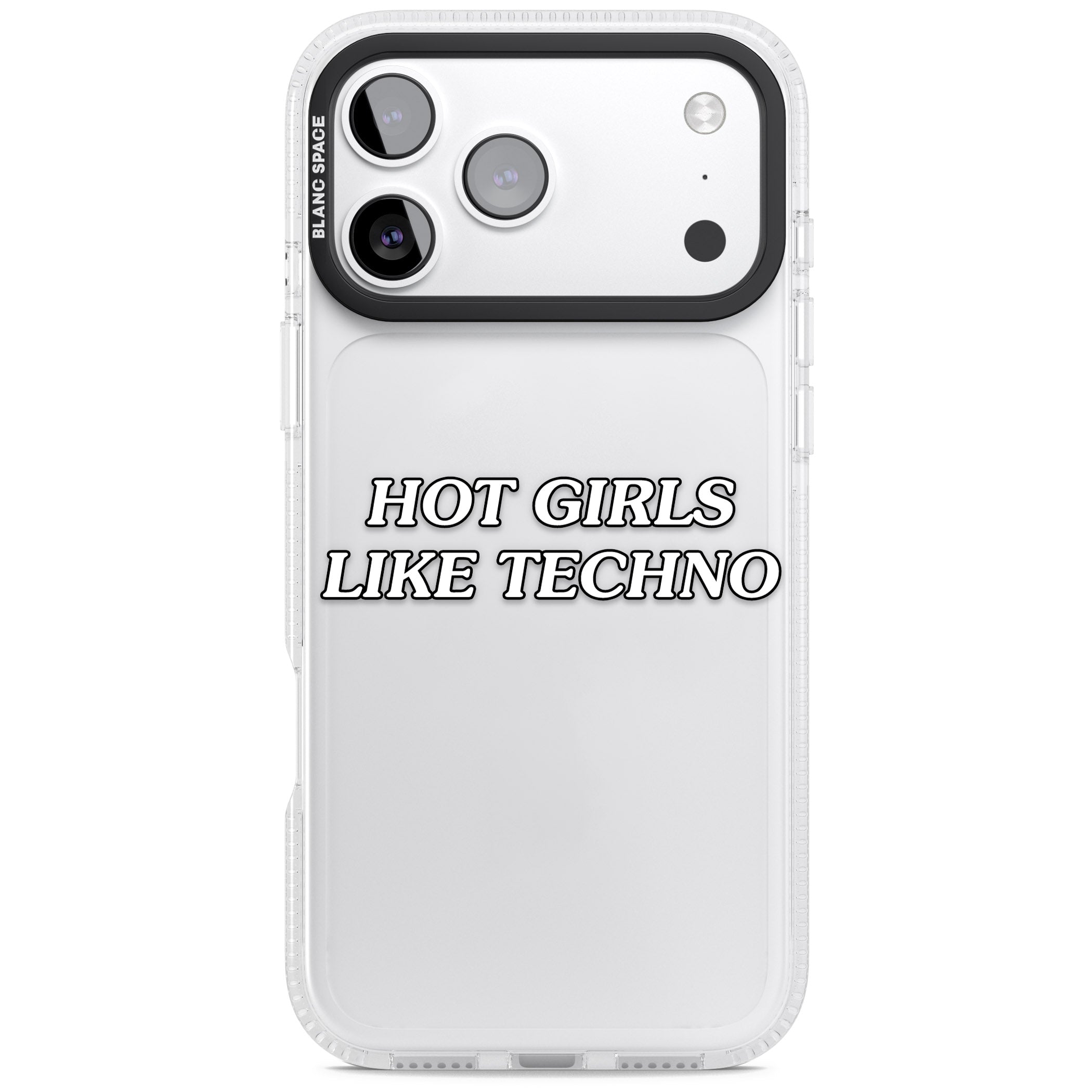 Hot Girls Like Techno iPhone 17 Pro Impact Air Clear Phone Case
