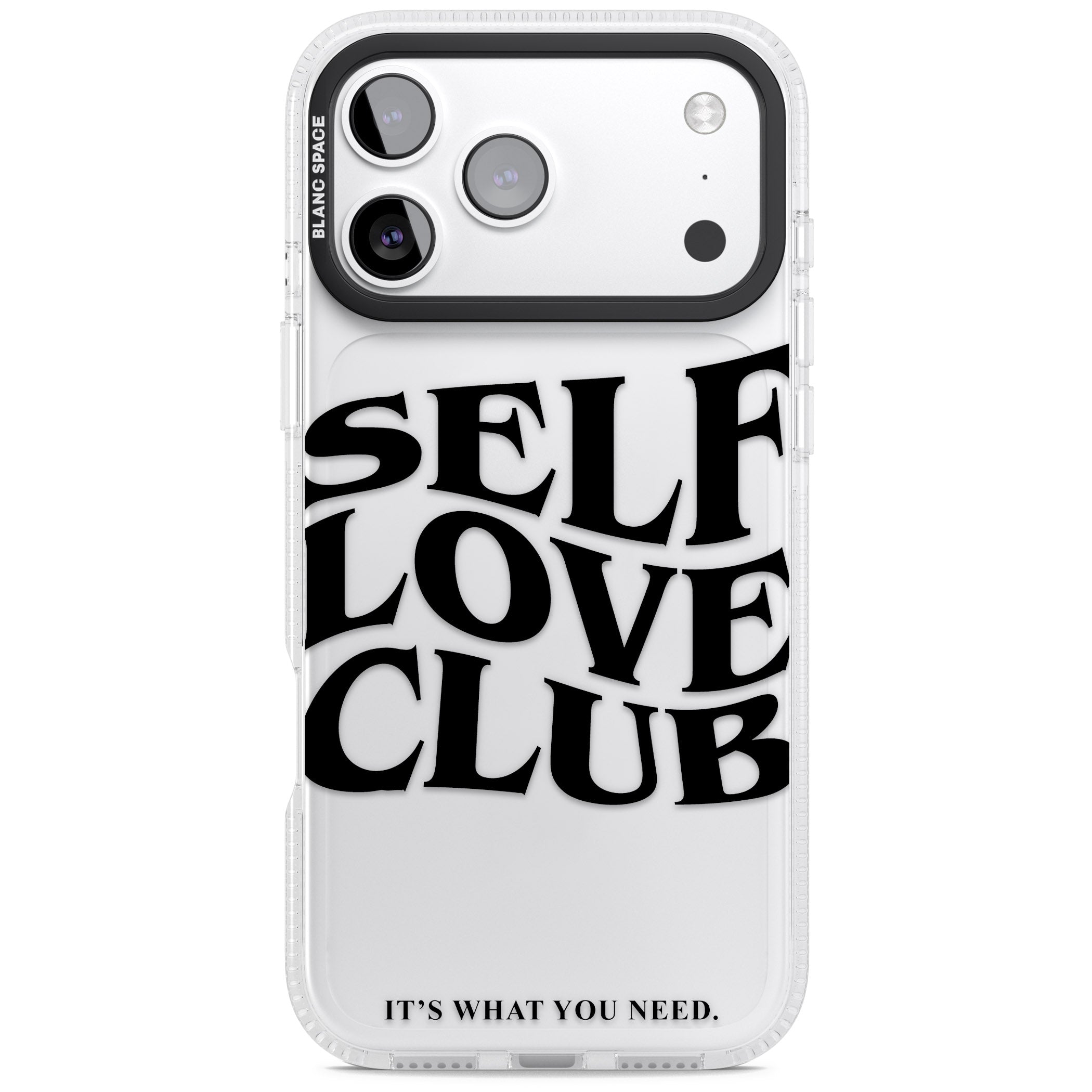Self Love Club Black iPhone 17 Pro Impact Air Clear Phone Case