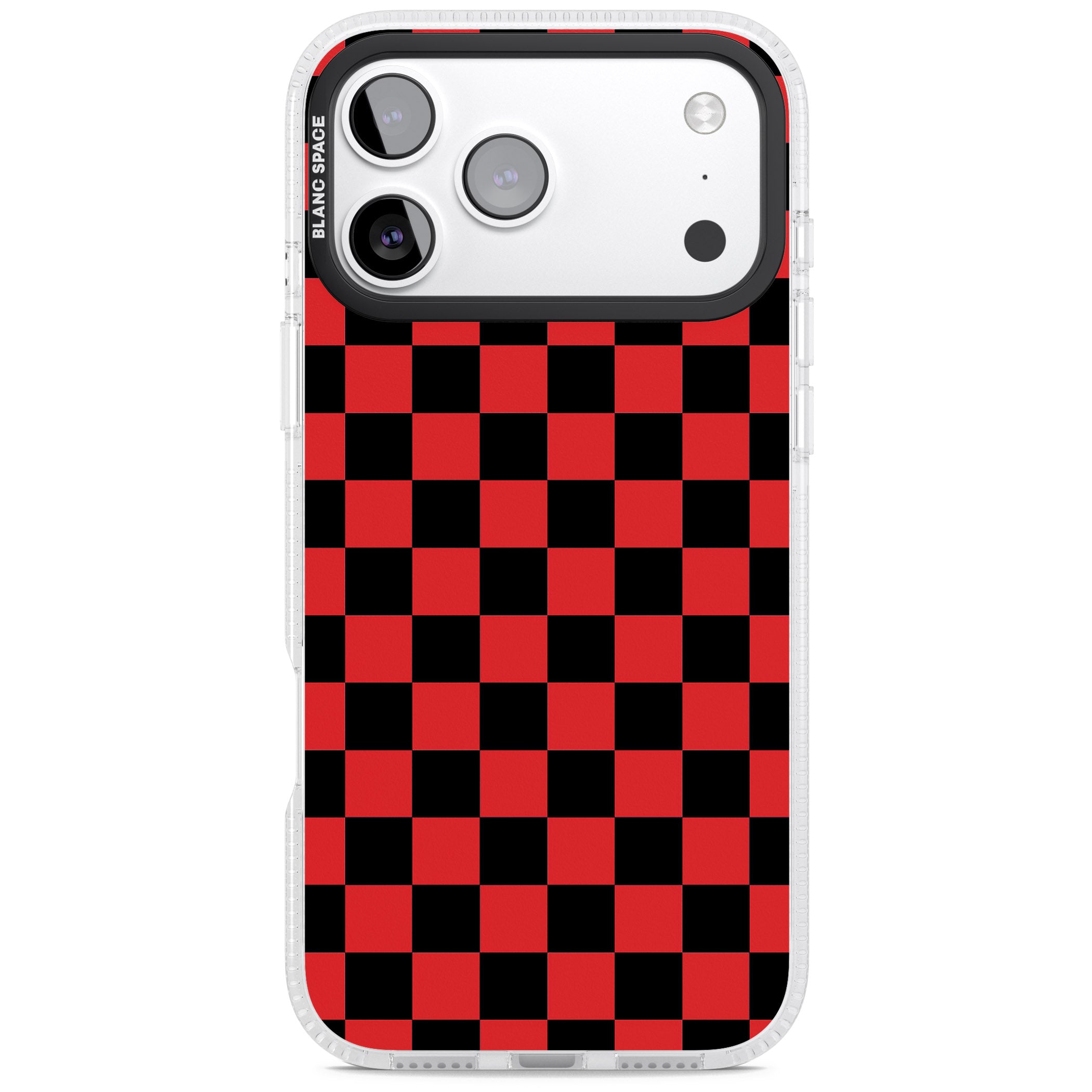 Red Black Checkered iPhone 17 Pro Impact Air Clear Phone Case