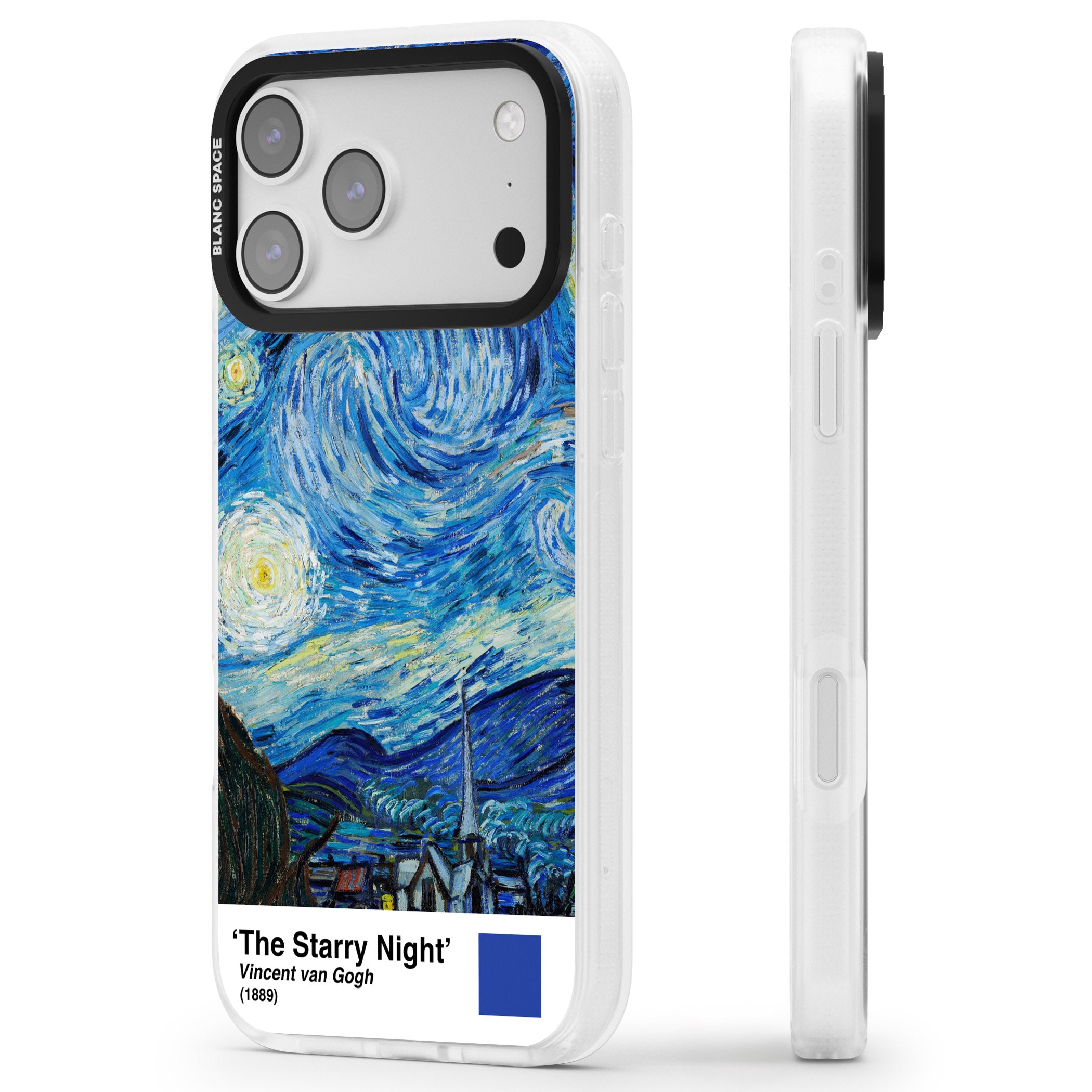 The Starry Night iPhone 17 Pro Impact Air Clear Phone Case Side Profile