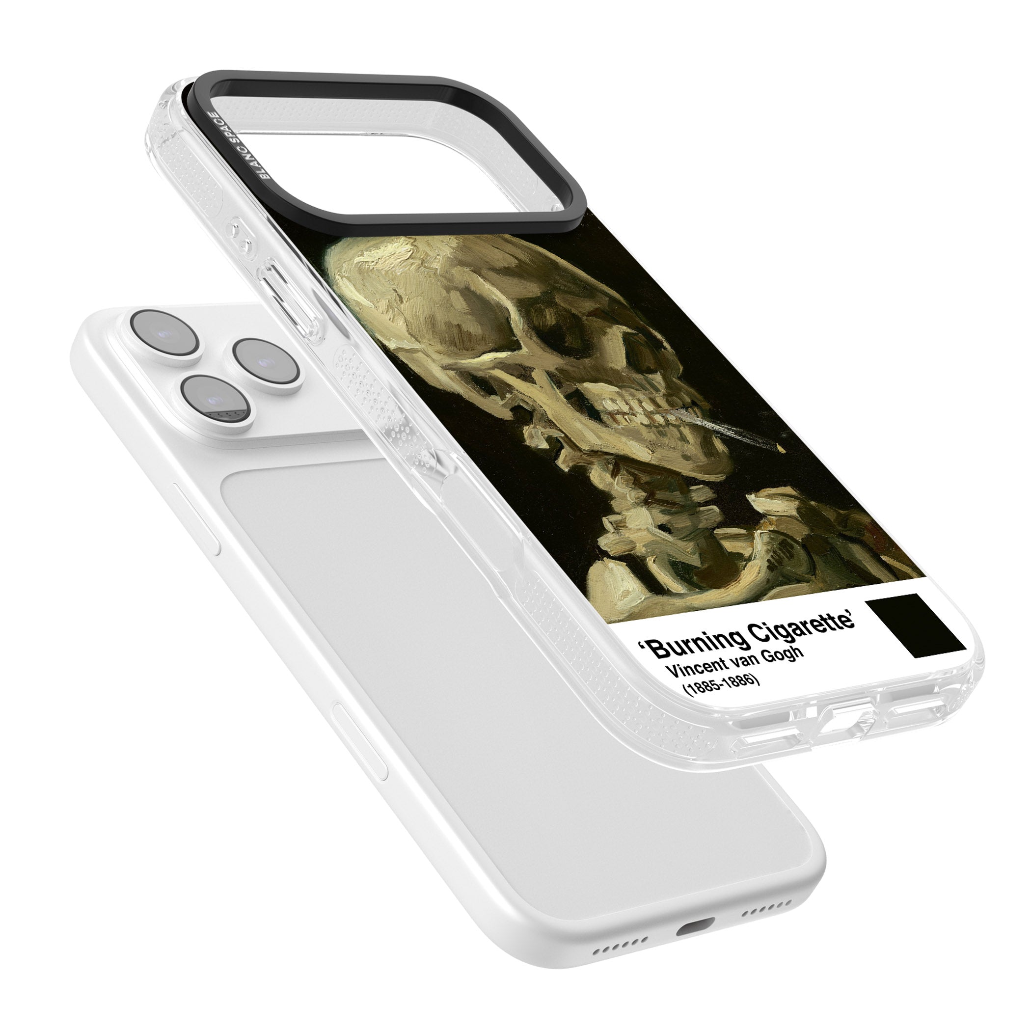 Skull Of A Skeleton With Burning Cigarette iPhone 17 Pro Impact Air Clear Phone Case Colours
