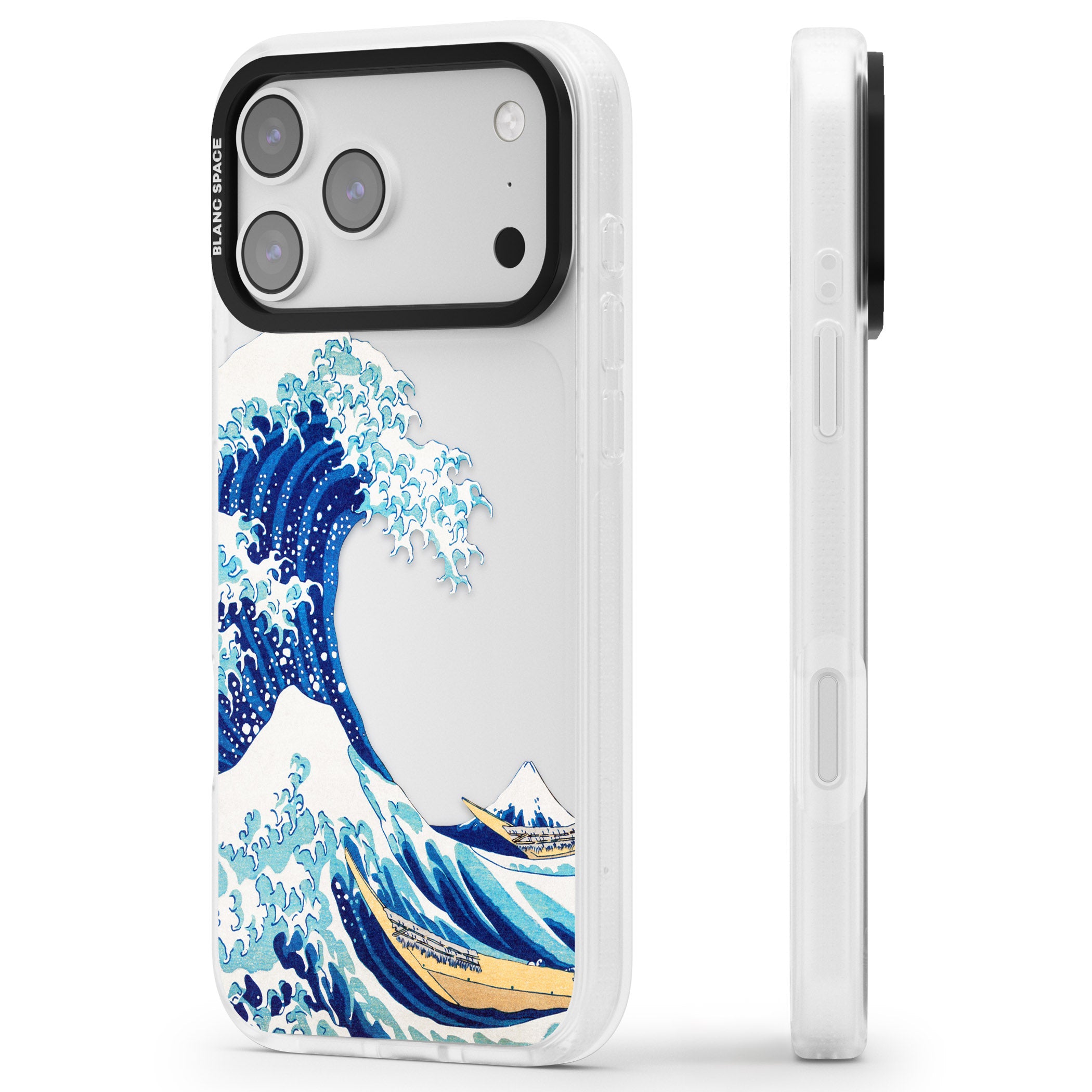The Great Wave Of Kanagawa iPhone 17 Pro Impact Air Clear Phone Case Side Profile