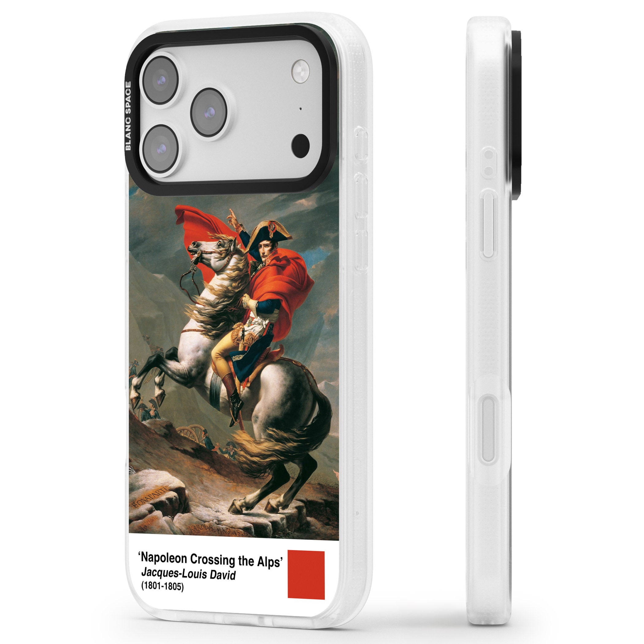 Napoleon Crossing The Alps iPhone 17 Pro Impact Air Clear Phone Case Side Profile